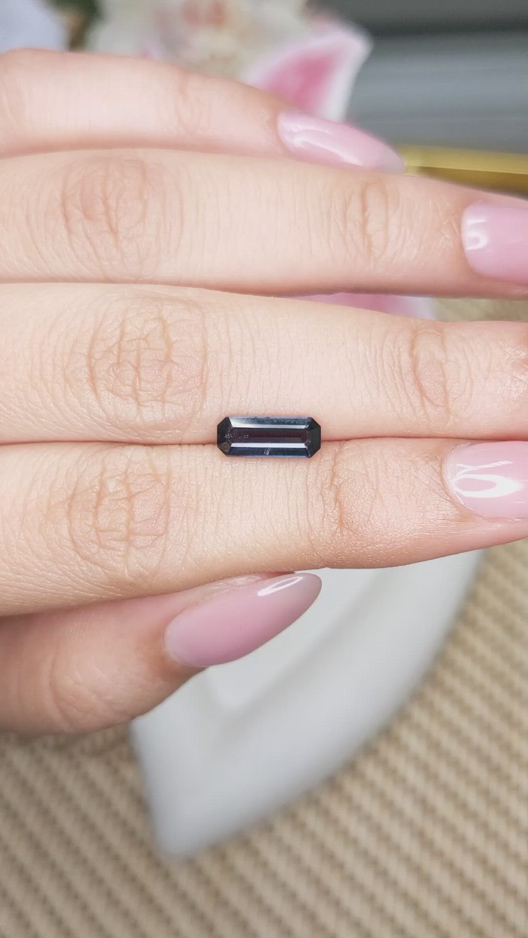 1.26 Ct. Purplish Blue Spinel from Ceylon (Sri Lanka) Size Video