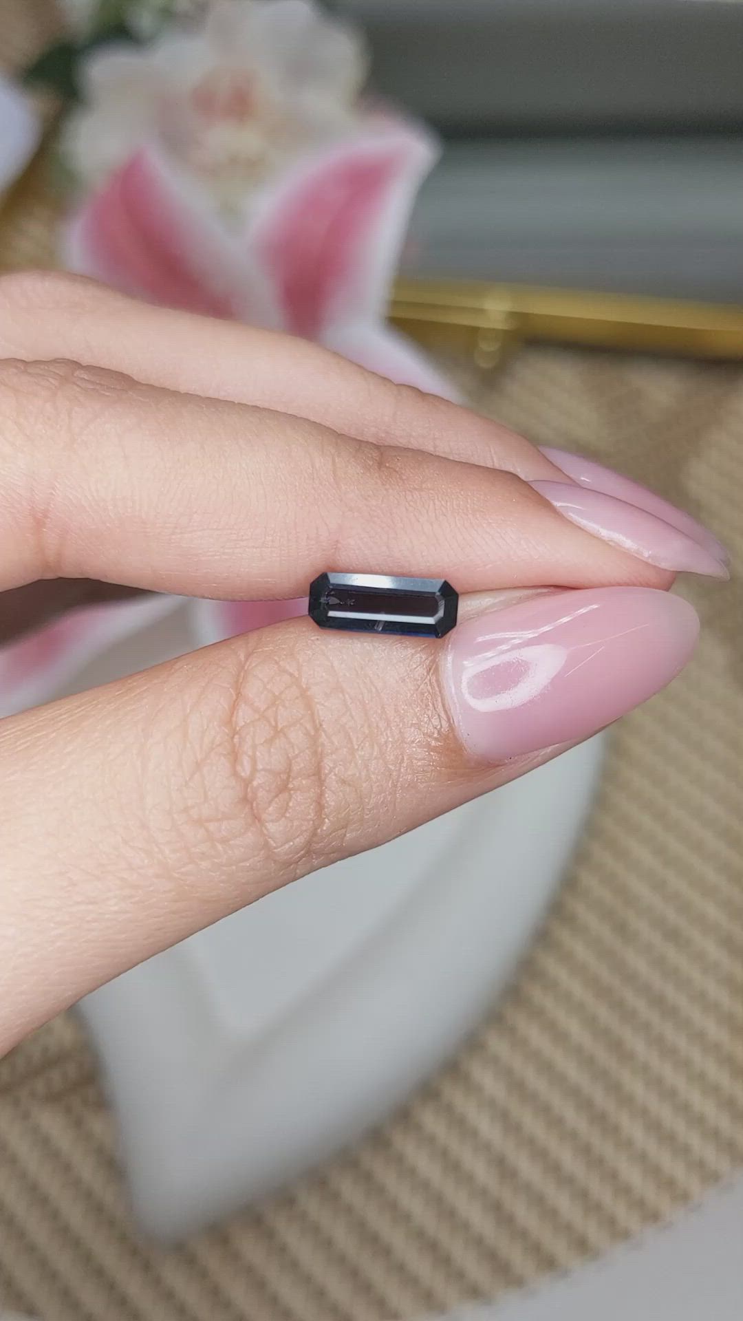 1.26 Ct. Purplish Blue Spinel from Ceylon (Sri Lanka) Size Video