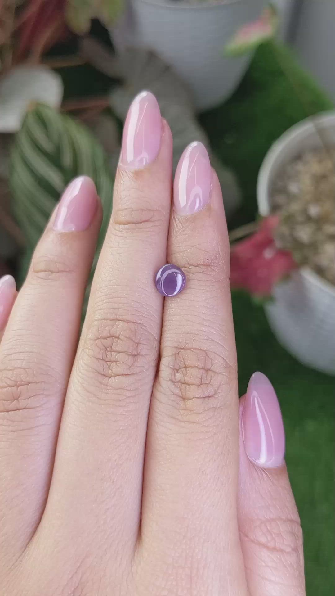 0.96 Ct. Pinkish Purple Star Spinel from Ceylon (Sri Lanka) Size Video