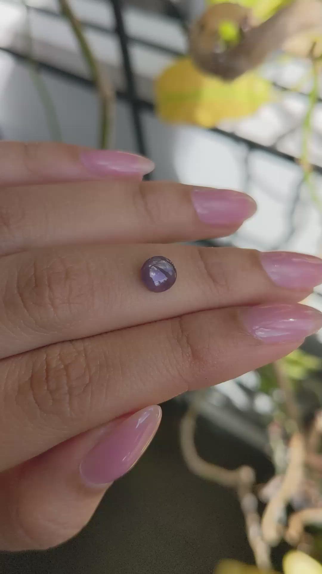 0.96 Ct. Pinkish Purple Star Spinel from Ceylon (Sri Lanka) Size Video