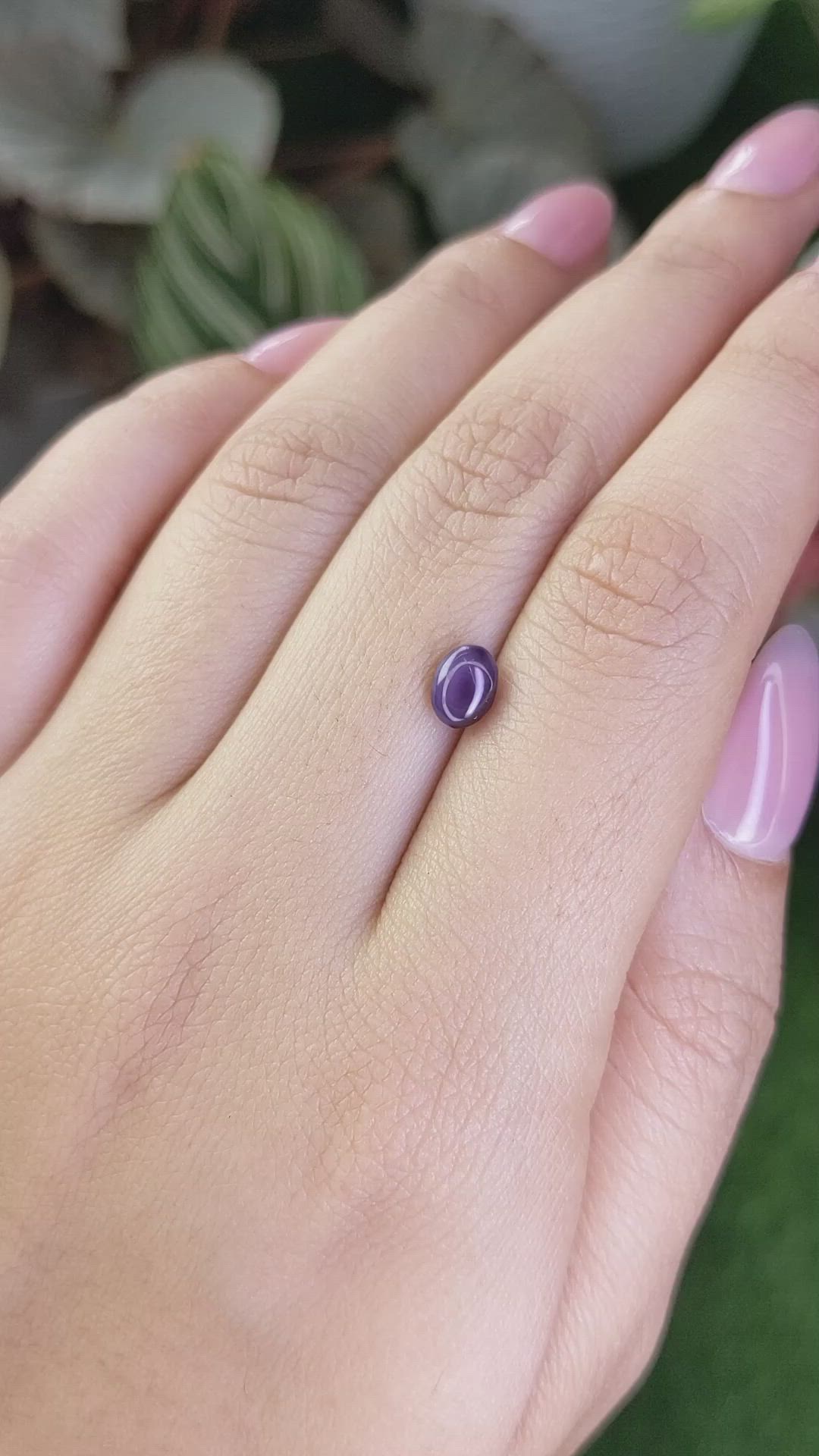 1.25 Ct. Purple Star Spinel from Ceylon (Sri Lanka) Size Video