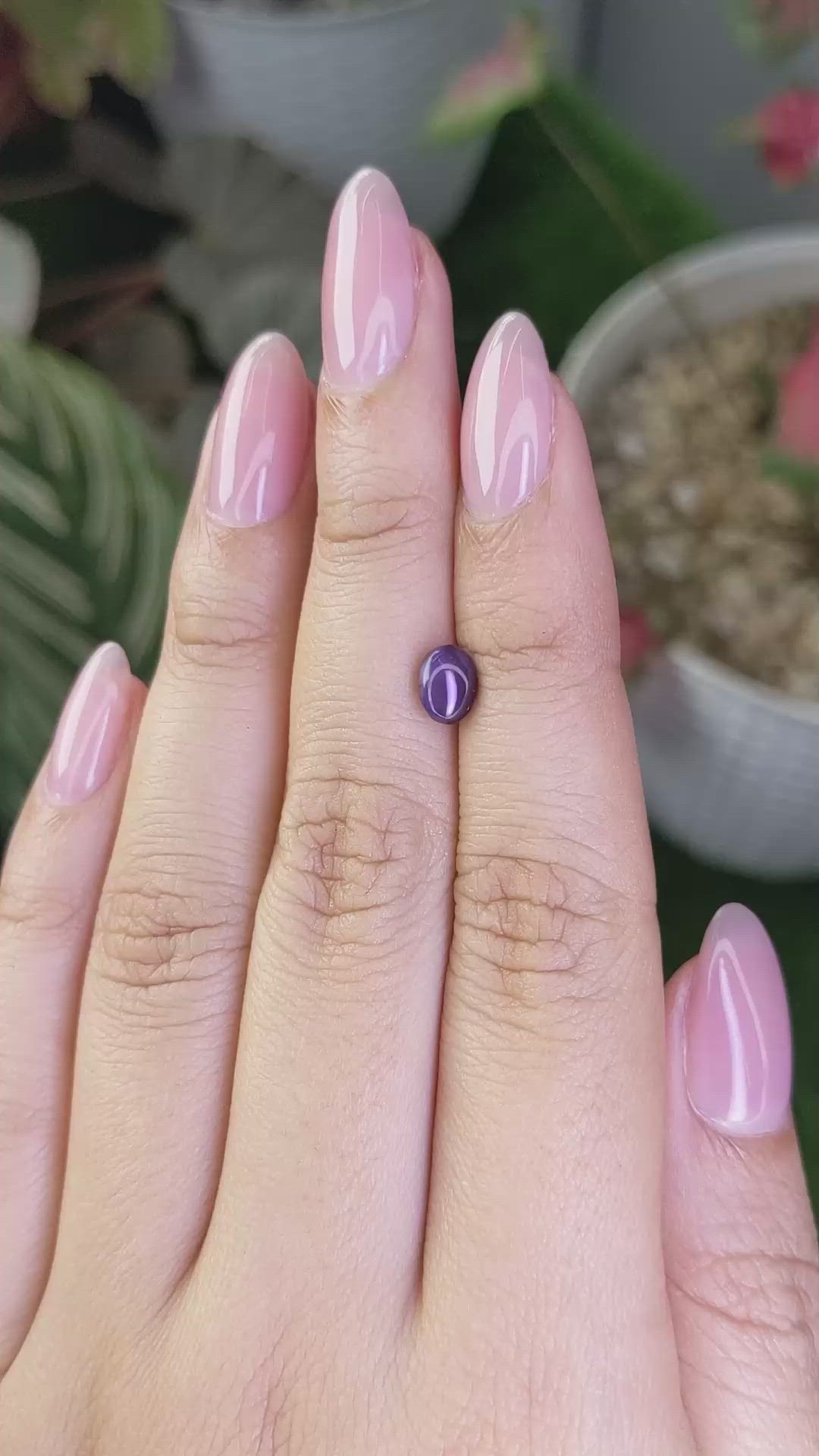 1.25 Ct. Purple Star Spinel from Ceylon (Sri Lanka) Size Video
