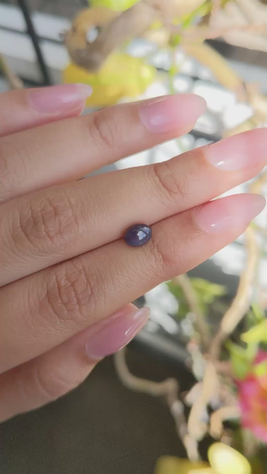 1.25 Ct. Purple Star Spinel from Ceylon (Sri Lanka) Size Video
