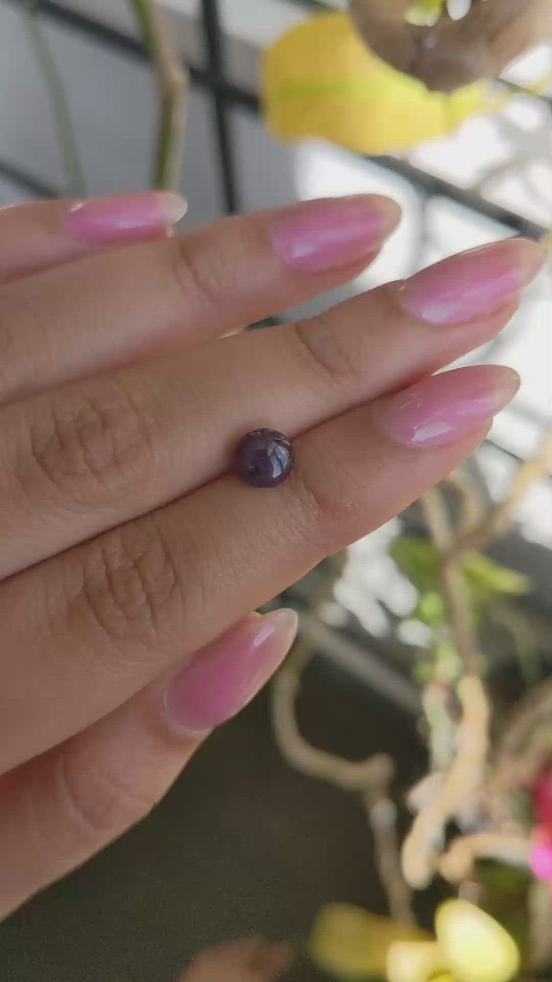 1.58 Ct. Pinkish Purple Star Spinel from Ceylon (Sri Lanka) Size Video
