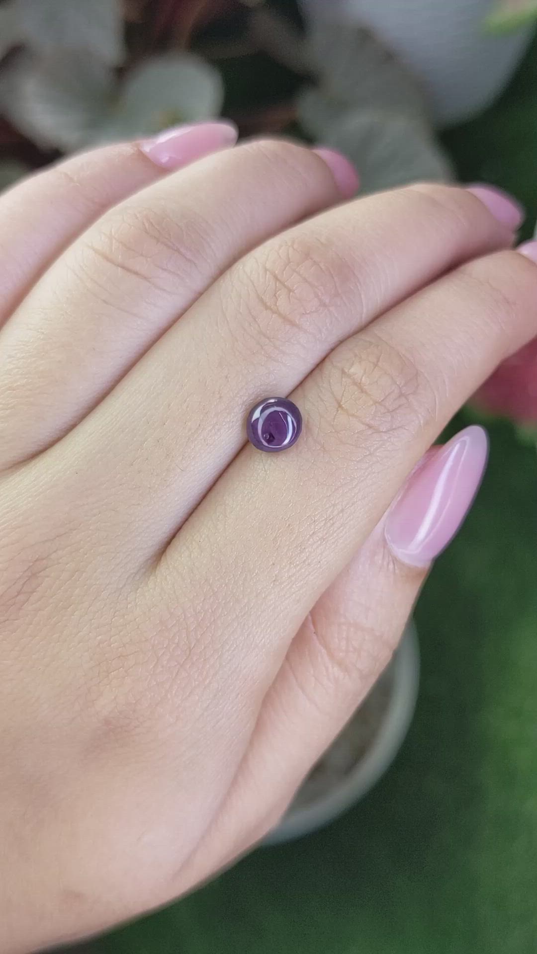 1.58 Ct. Pinkish Purple Star Spinel from Ceylon (Sri Lanka) Size Video