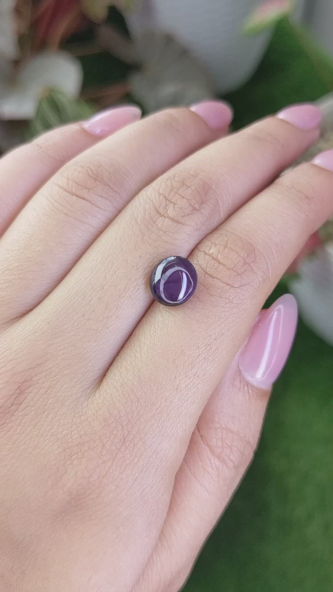 4.02 Ct. Purple Star Spinel from Ceylon (Sri Lanka) Size Video