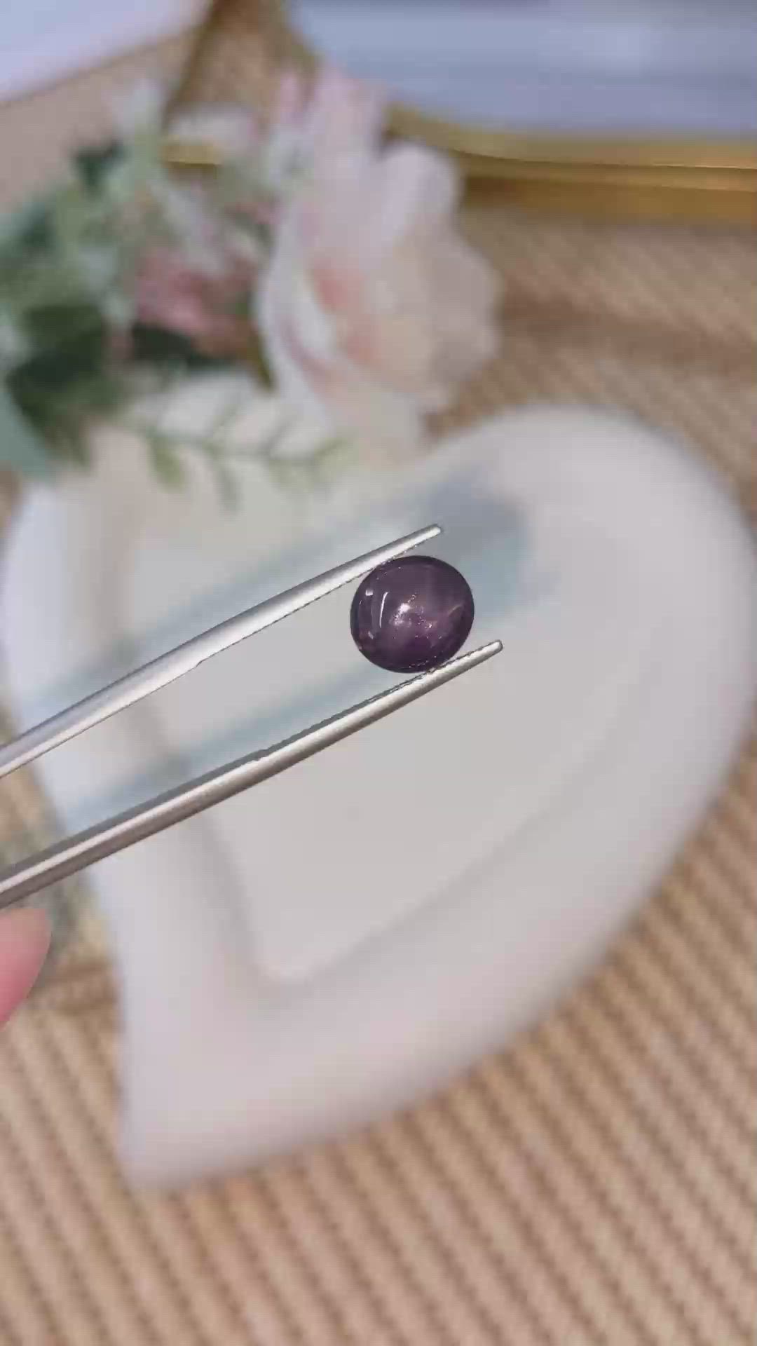 4.02 Ct. Purple Star Spinel from Ceylon (Sri Lanka) Size Video