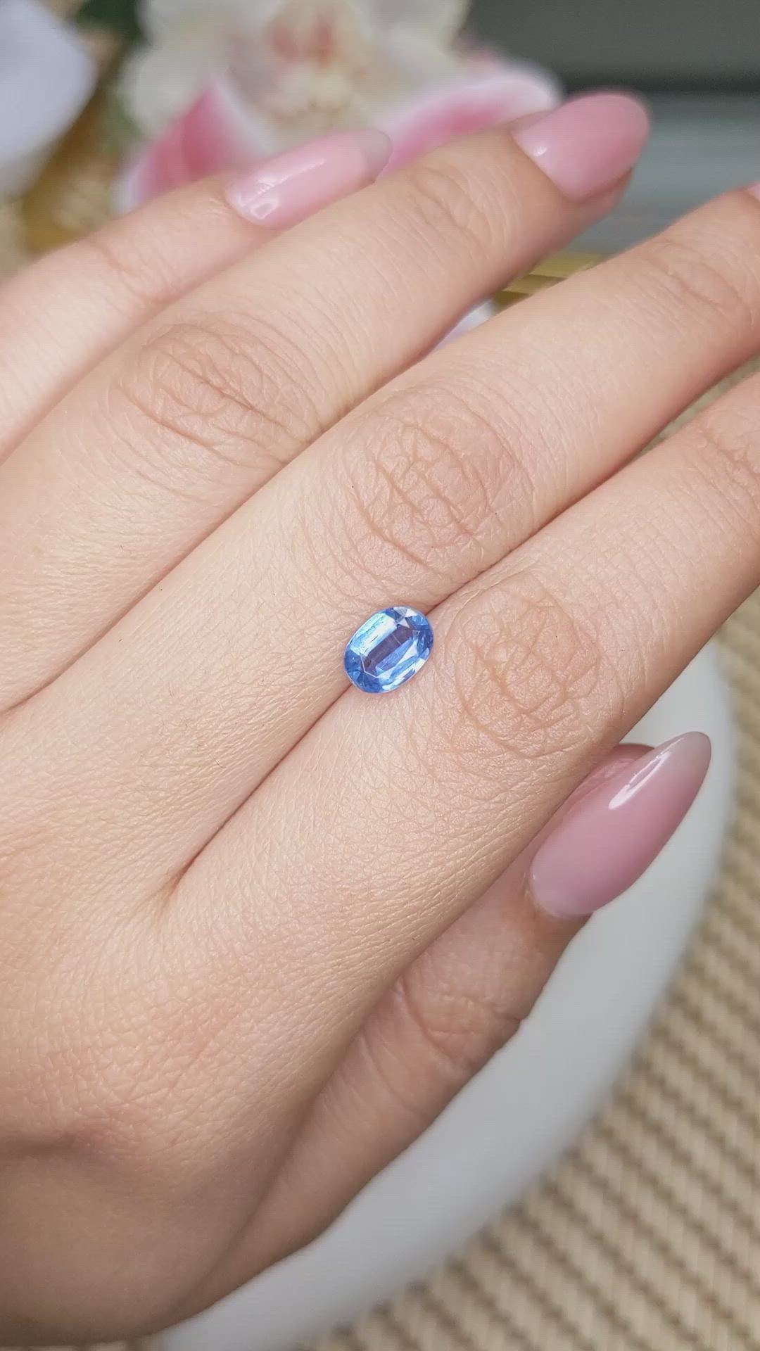 1.13 Ct. Blue Kyanite from Madagascar Size Video