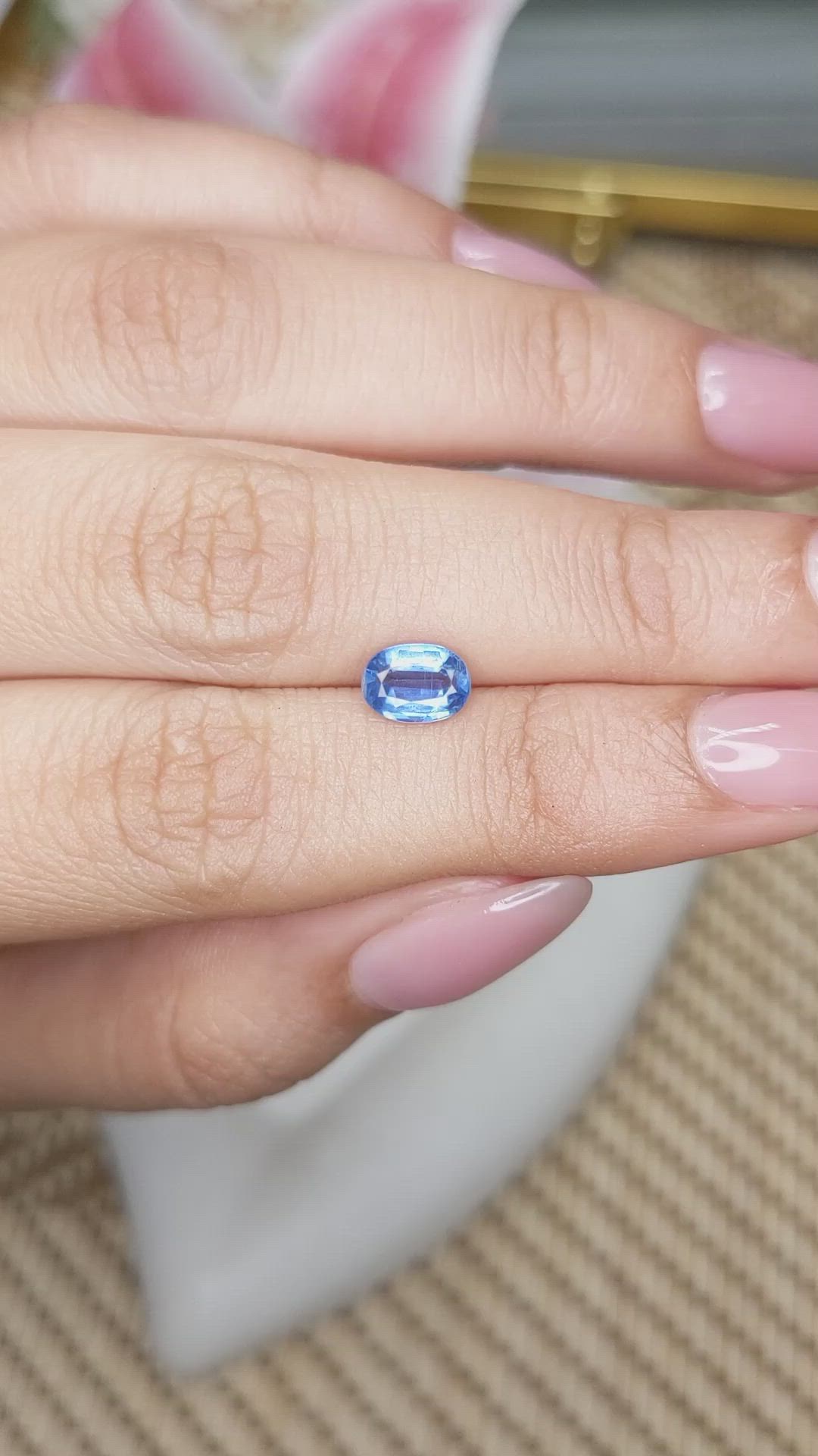 1.13 Ct. Blue Kyanite from Madagascar Size Video