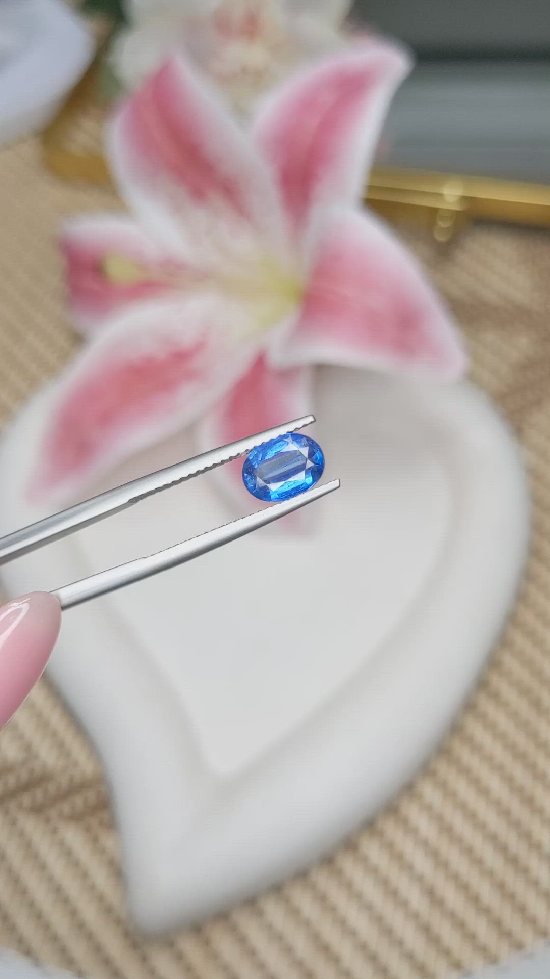 1.60 Ct. Blue Kyanite from Madagascar Size Video