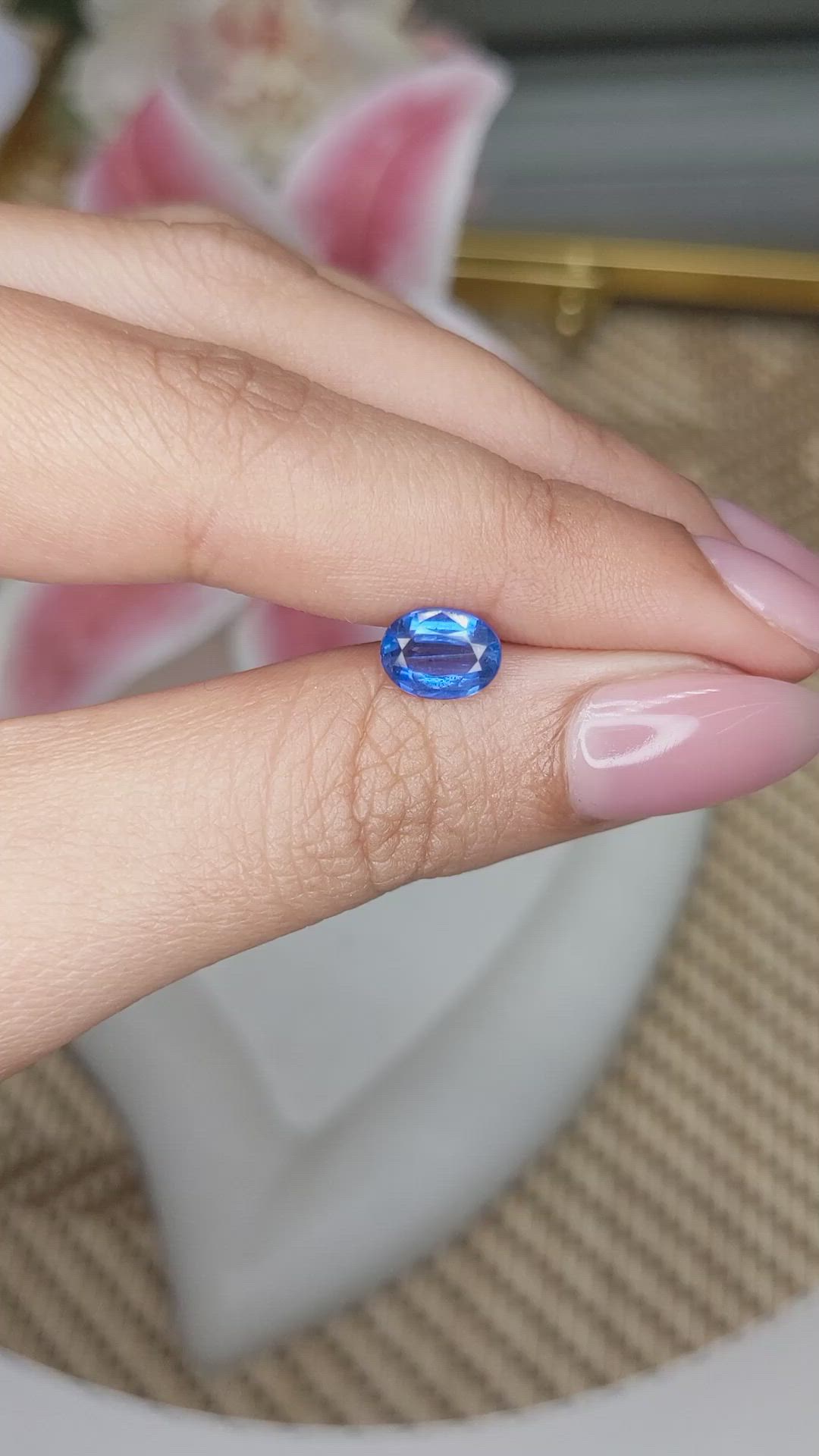 1.60 Ct. Blue Kyanite from Madagascar Size Video