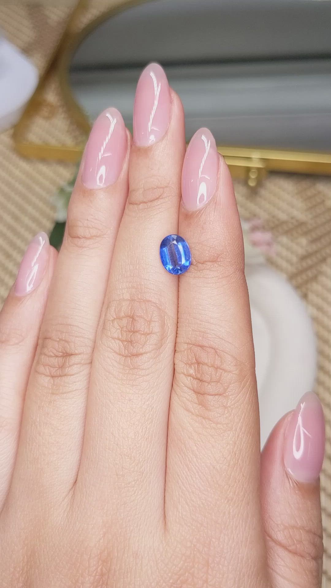 1.60 Ct. Blue Kyanite from Madagascar Size Video