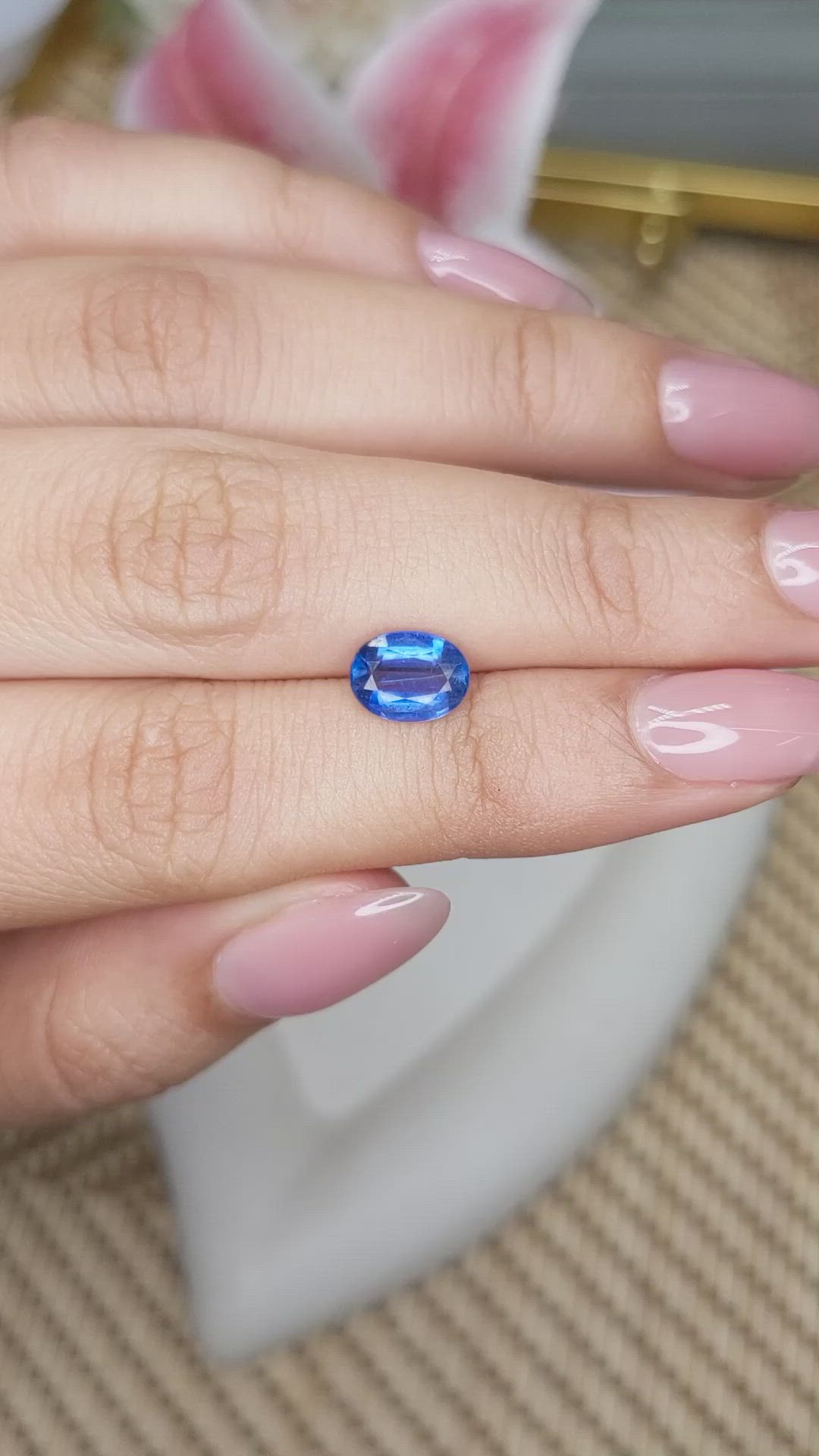 1.60 Ct. Blue Kyanite from Madagascar Size Video