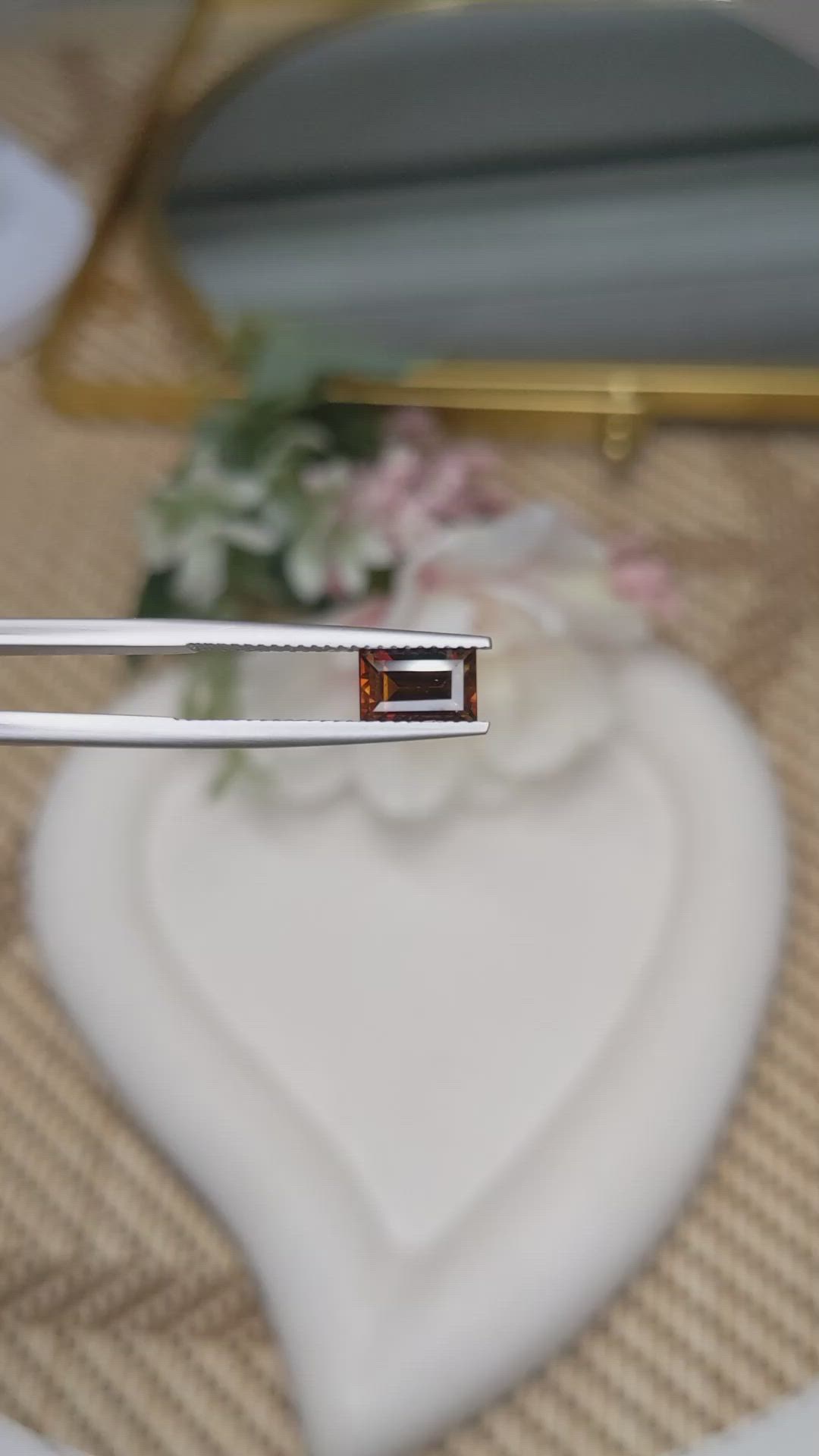 1.40 Ct. Brownish Orange Zircon from Ceylon (Sri Lanka) Size Video