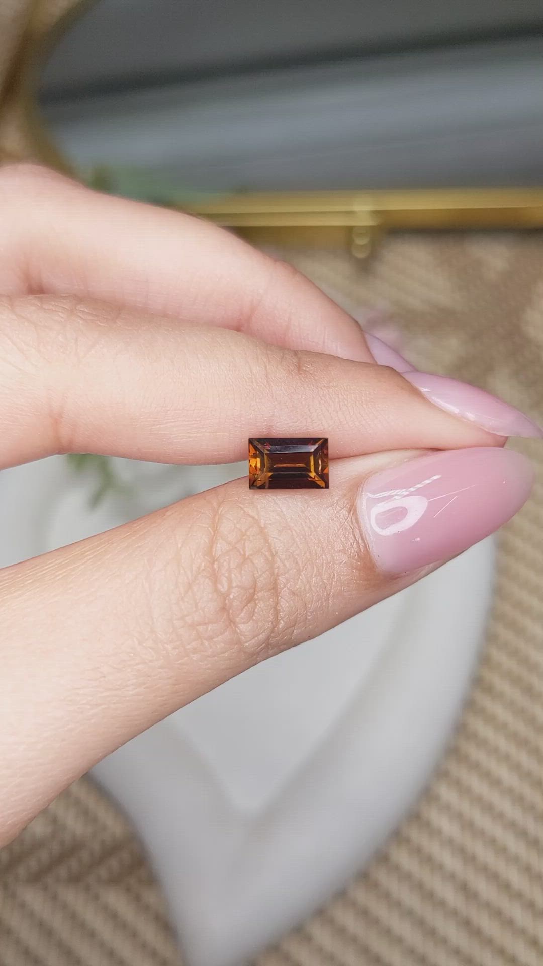 1.40 Ct. Brownish Orange Zircon from Ceylon (Sri Lanka) Size Video