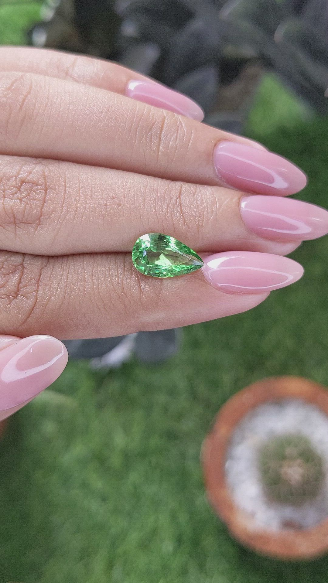 2.56 Ct. Tsavorite Garnet from Kenya Size Video