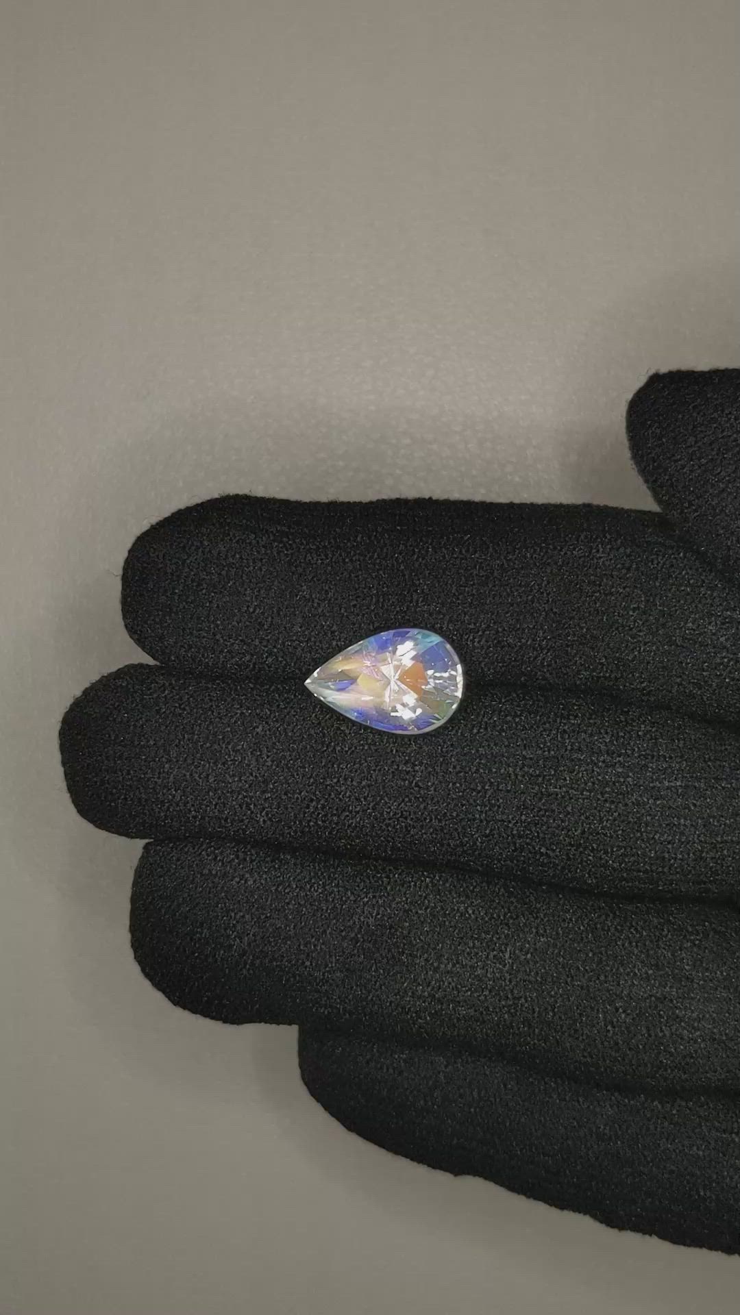 3.77 Ct. Rainbow Moonstone from Ceylon (Sri Lanka) Size Video