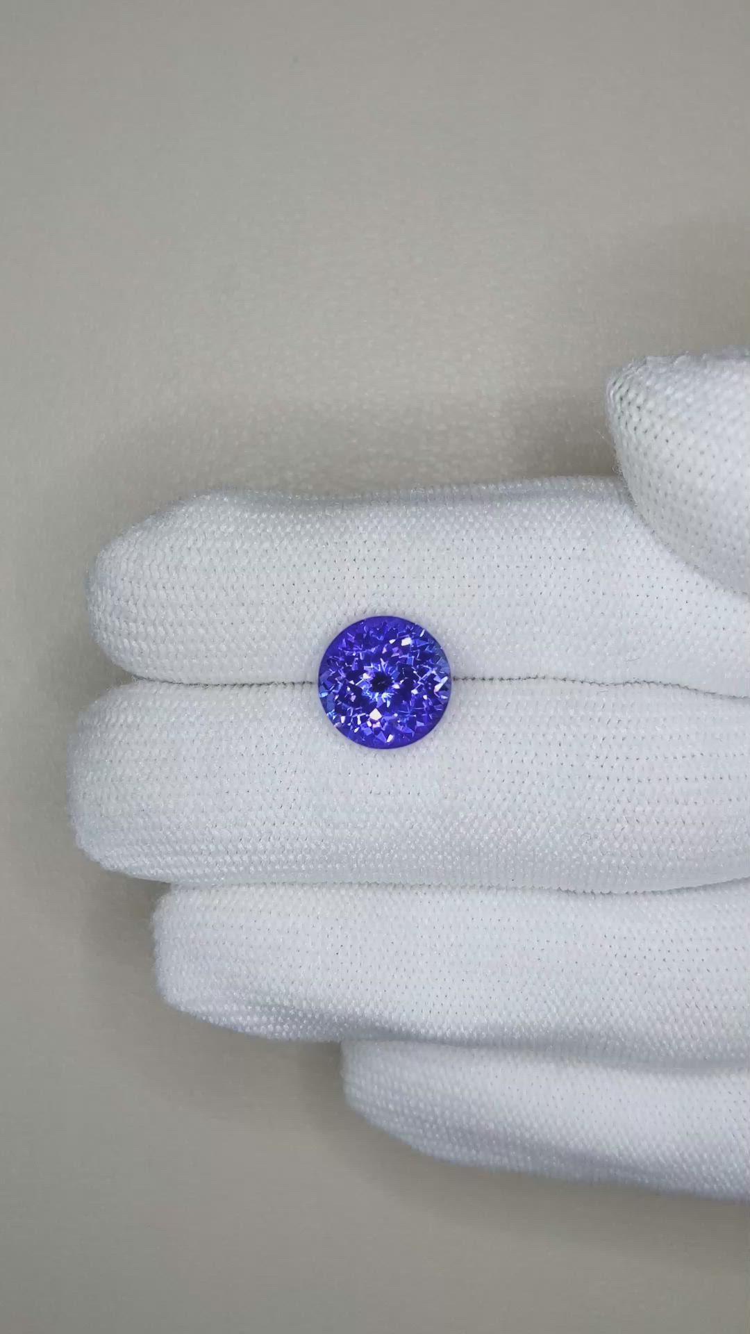4.89 Ct. Violetish Blue Tanzanite from Tanzania Size Video