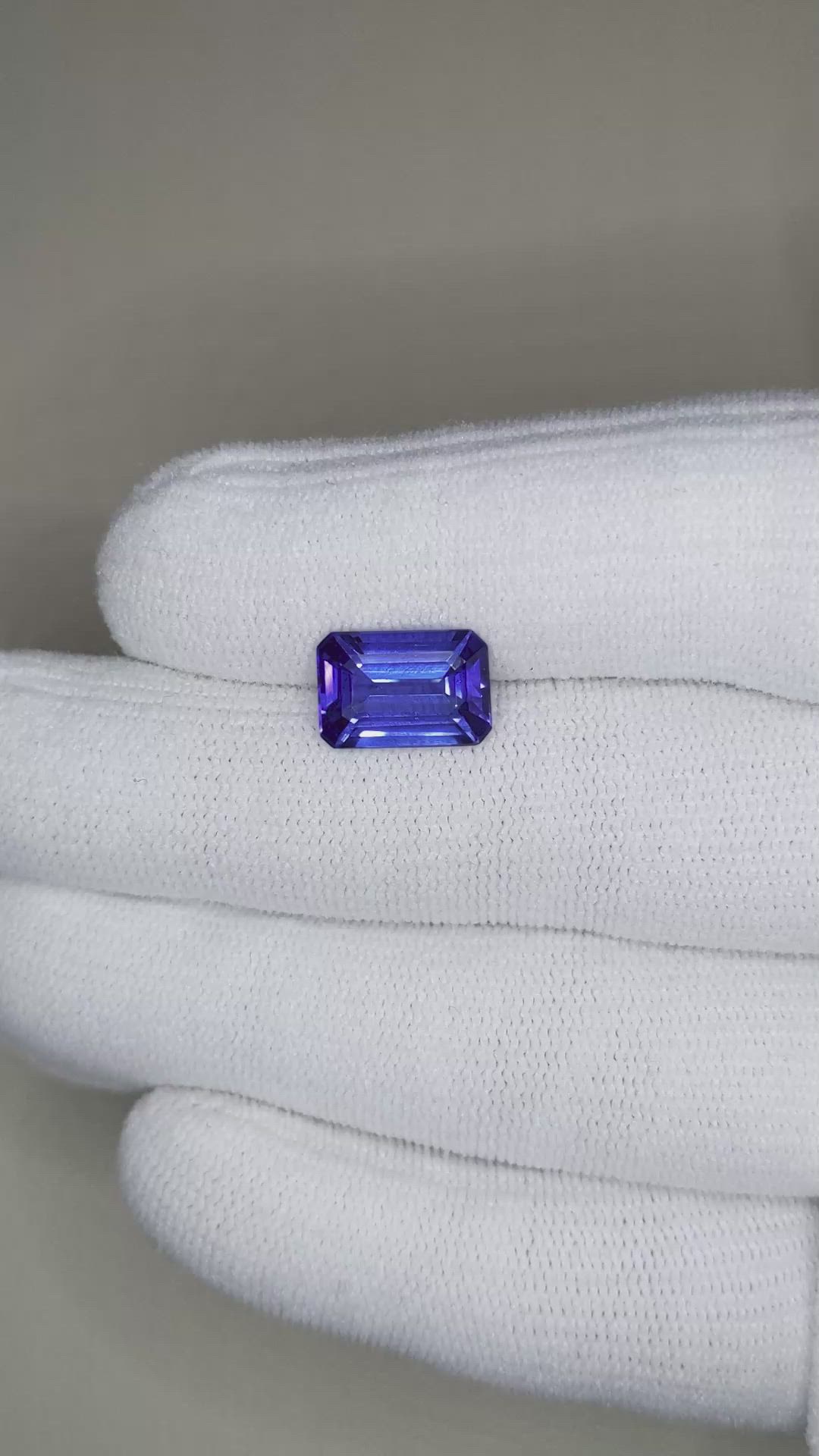 3.60 Ct. Violetish Blue Tanzanite from Tanzania Size Video