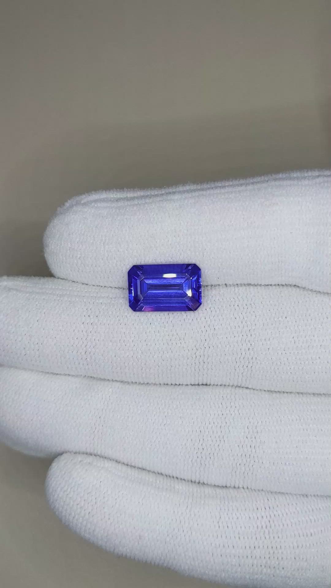 3.82 Ct. Violetish Blue Tanzanite from Tanzania Size Video