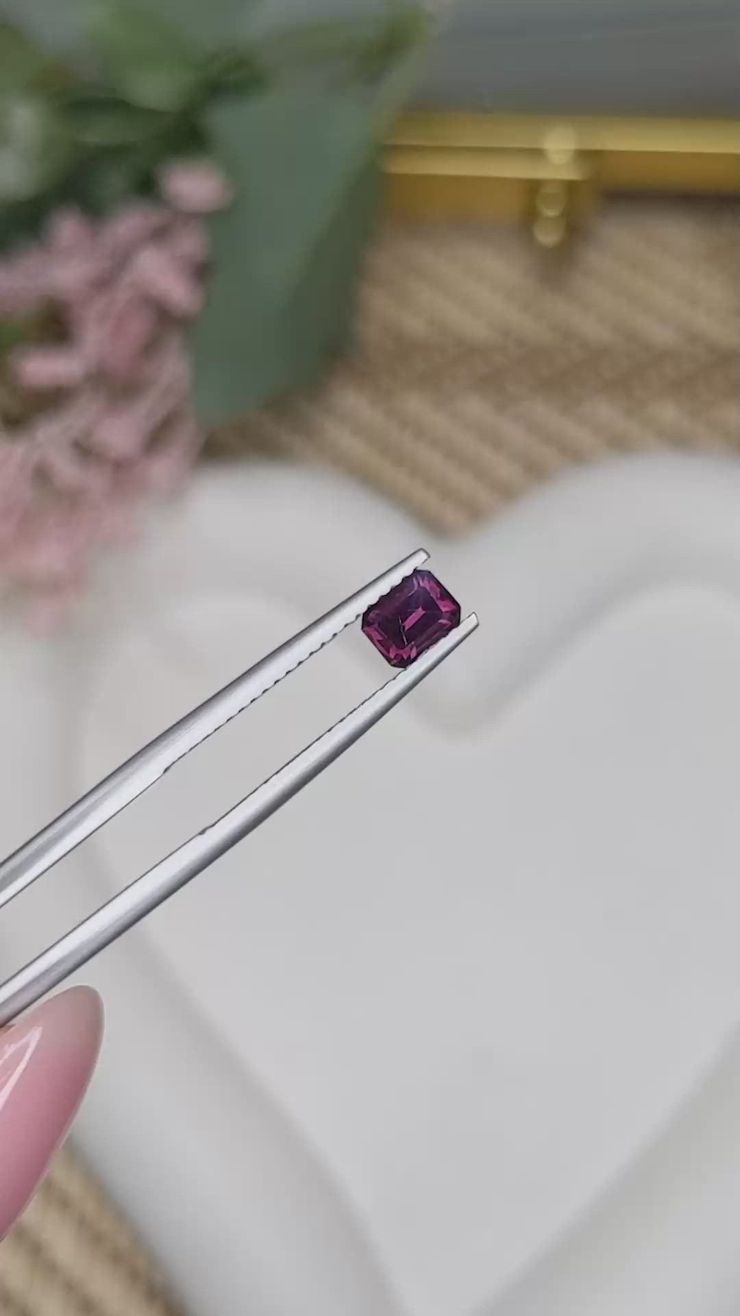 0.63 Ct. Pinkish Purple Spinel from Ceylon (Sri Lanka) Size Video