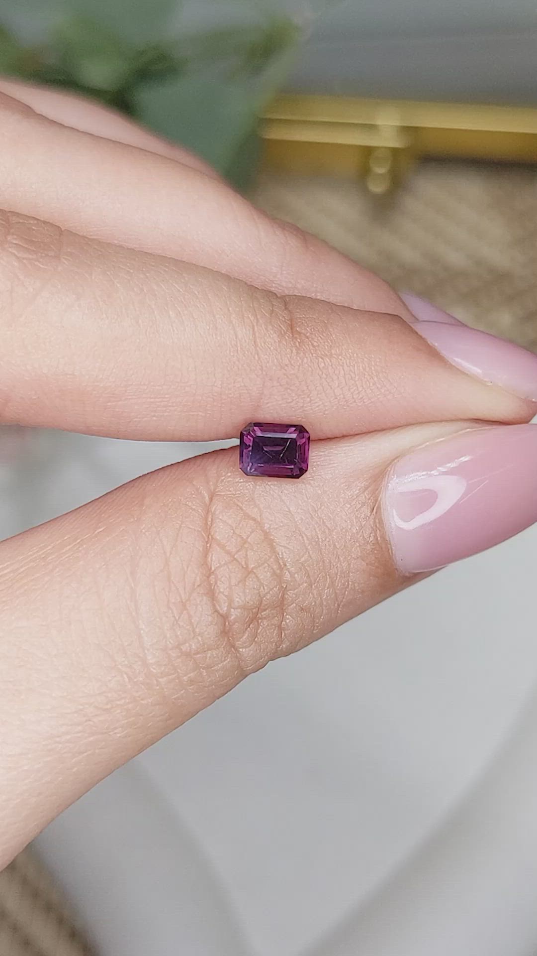0.63 Ct. Pinkish Purple Spinel from Ceylon (Sri Lanka) Size Video