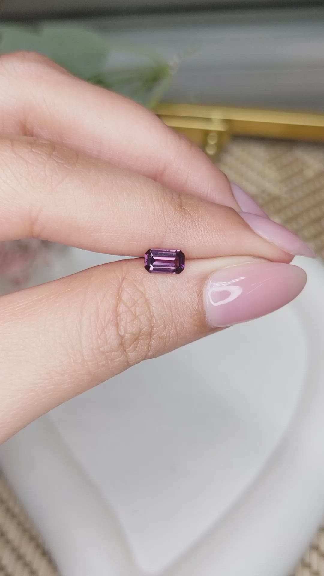 0.62 Ct. Purple Spinel from Ceylon (Sri Lanka) Size Video
