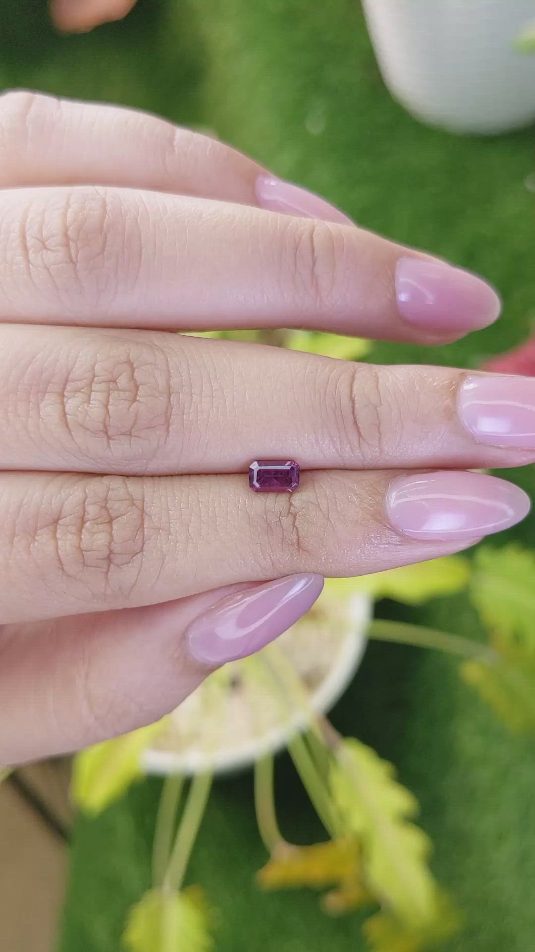 0.65 Ct. Purplish Pink Garnet from Ceylon (Sri Lanka) Size Video
