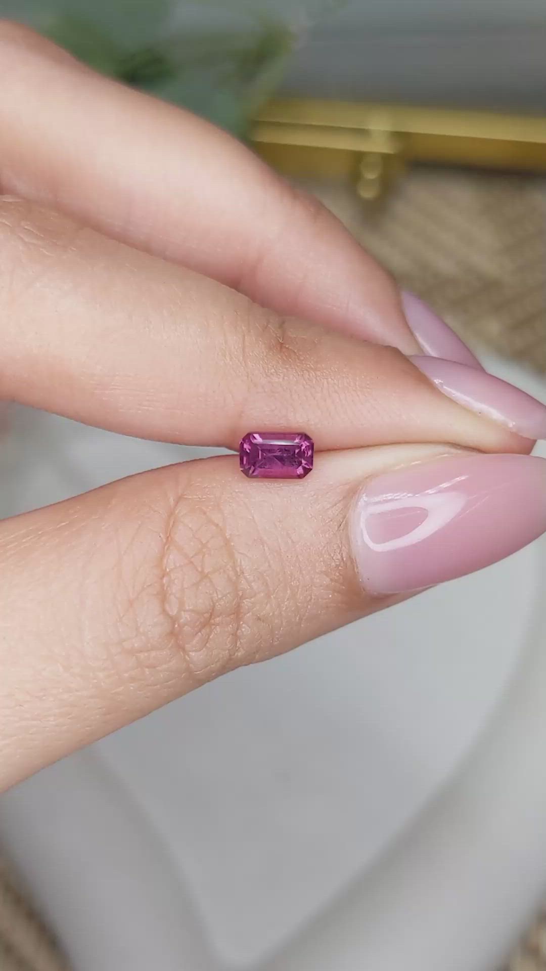 0.65 Ct. Purplish Pink Garnet from Ceylon (Sri Lanka) Size Video