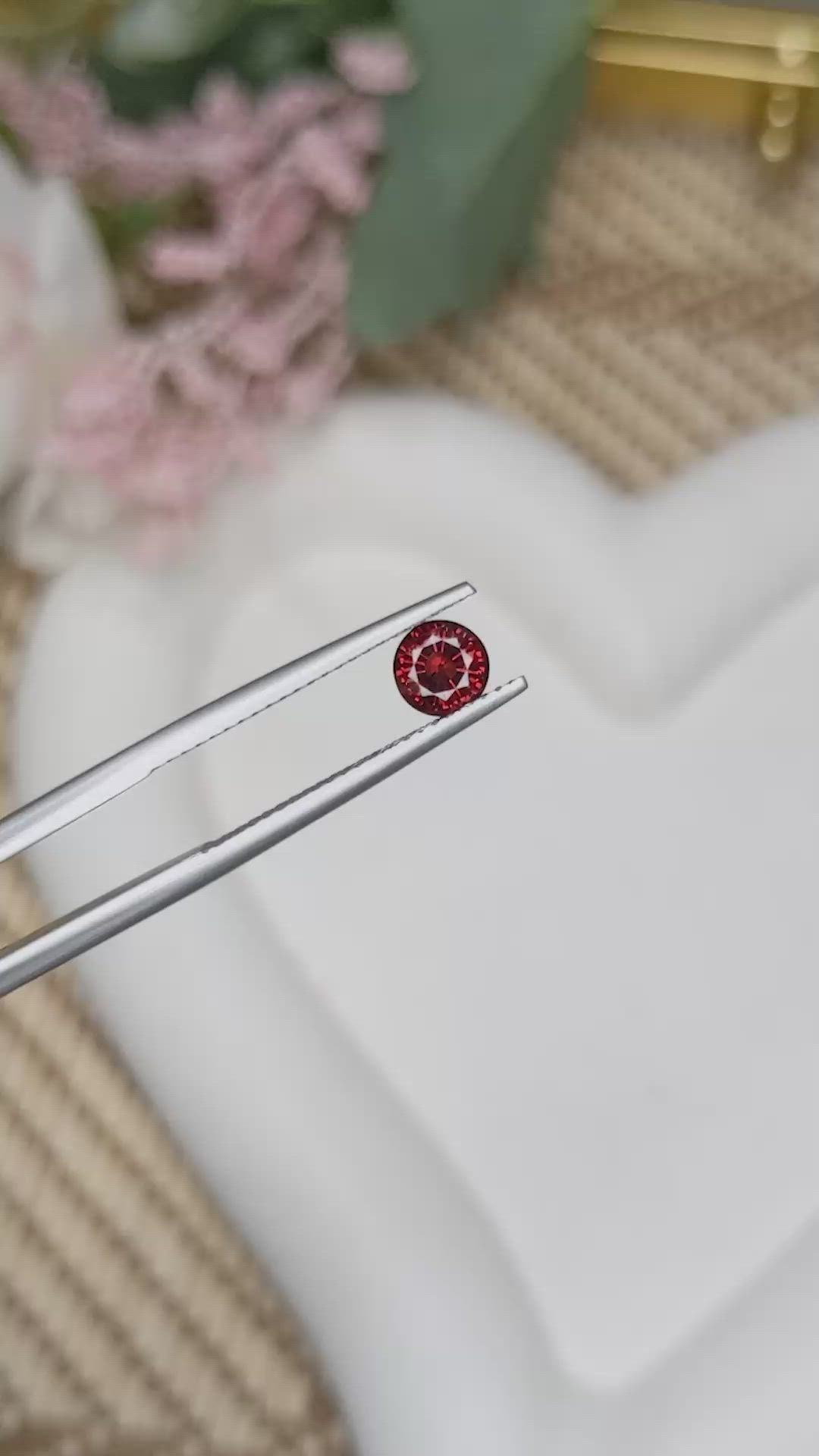 0.70 Ct. Orangish Red Garnet from Ceylon (Sri Lanka) Size Video