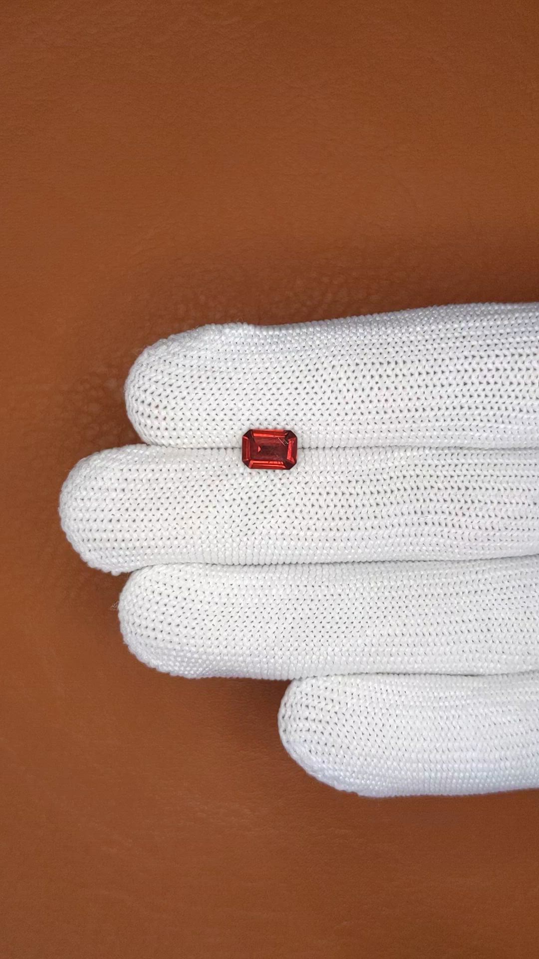 1.14 Ct. Orangish Red Garnet from Ceylon (Sri Lanka) Size Video