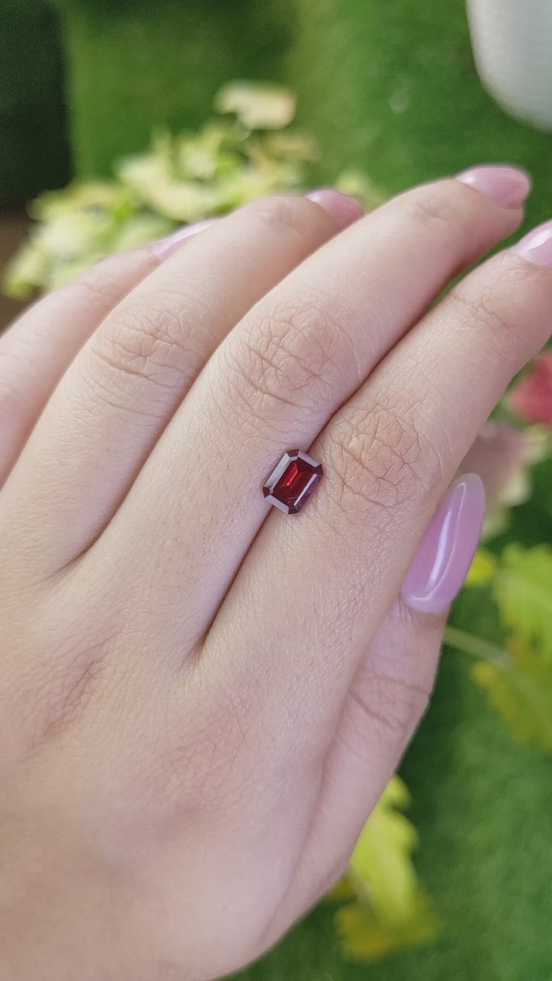 1.14 Ct. Orangish Red Garnet from Ceylon (Sri Lanka) Size Video