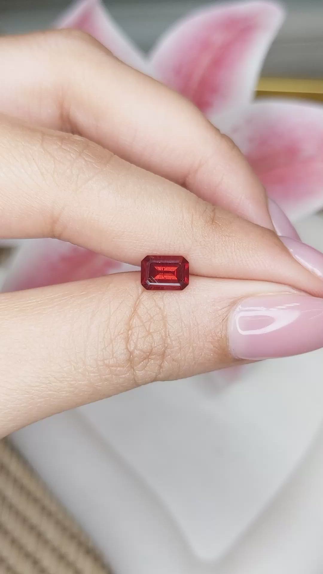 1.14 Ct. Orangish Red Garnet from Ceylon (Sri Lanka) Size Video