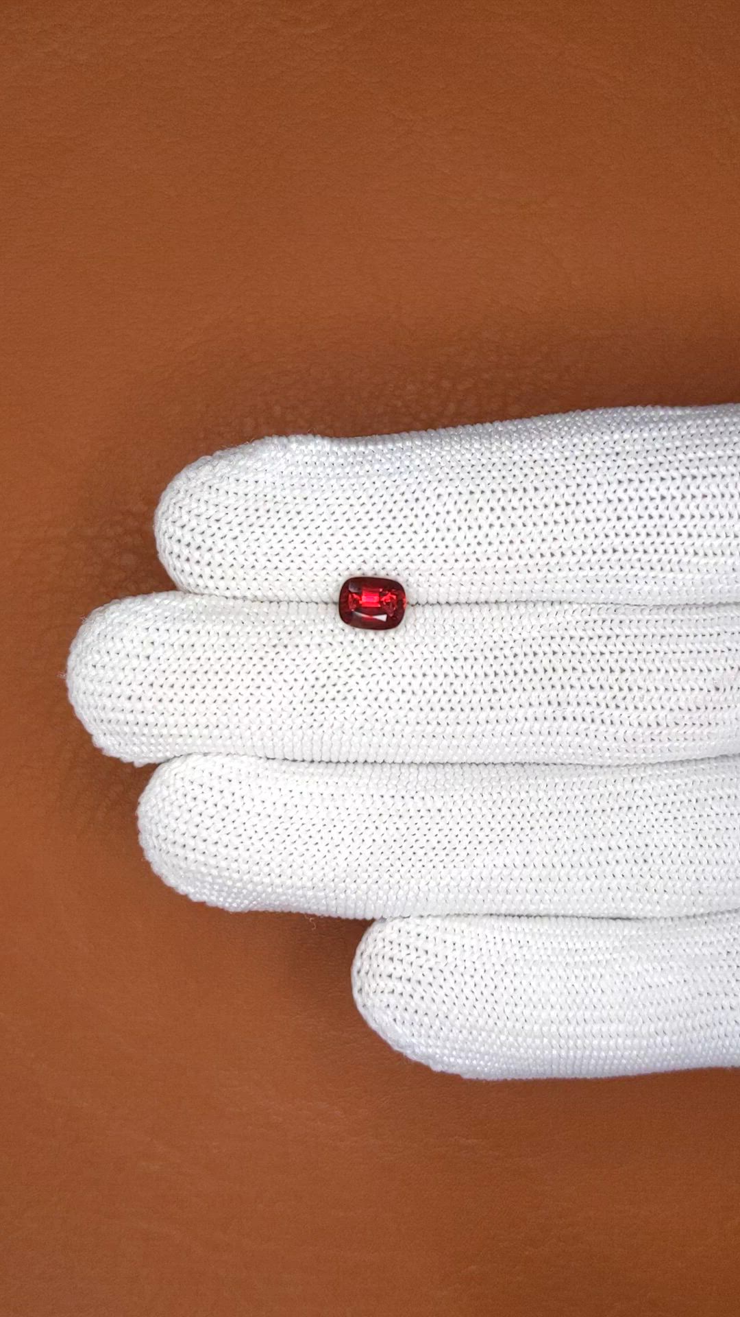 1.23 Ct. Purplish Red Garnet from Ceylon (Sri Lanka) Size Video