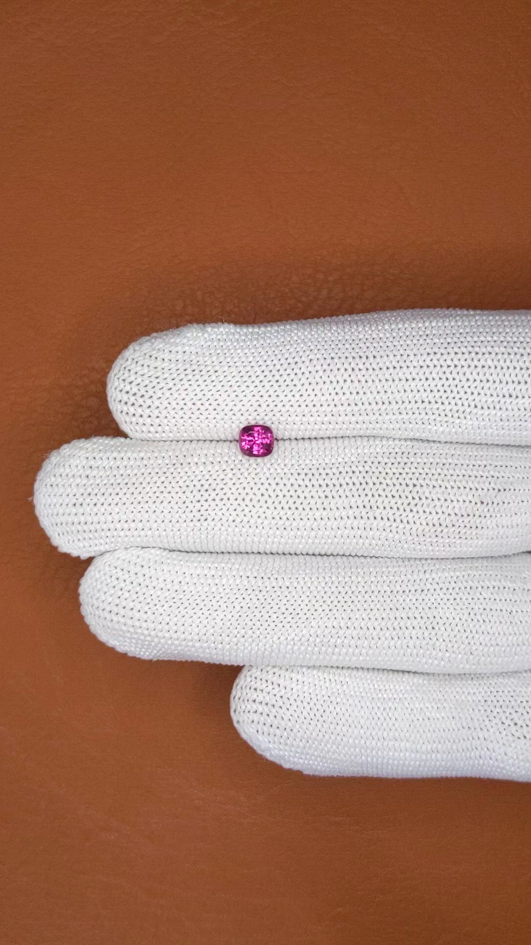 0.53 Ct. Pinkish Purple Garnet from Ceylon (Sri Lanka) Size Video