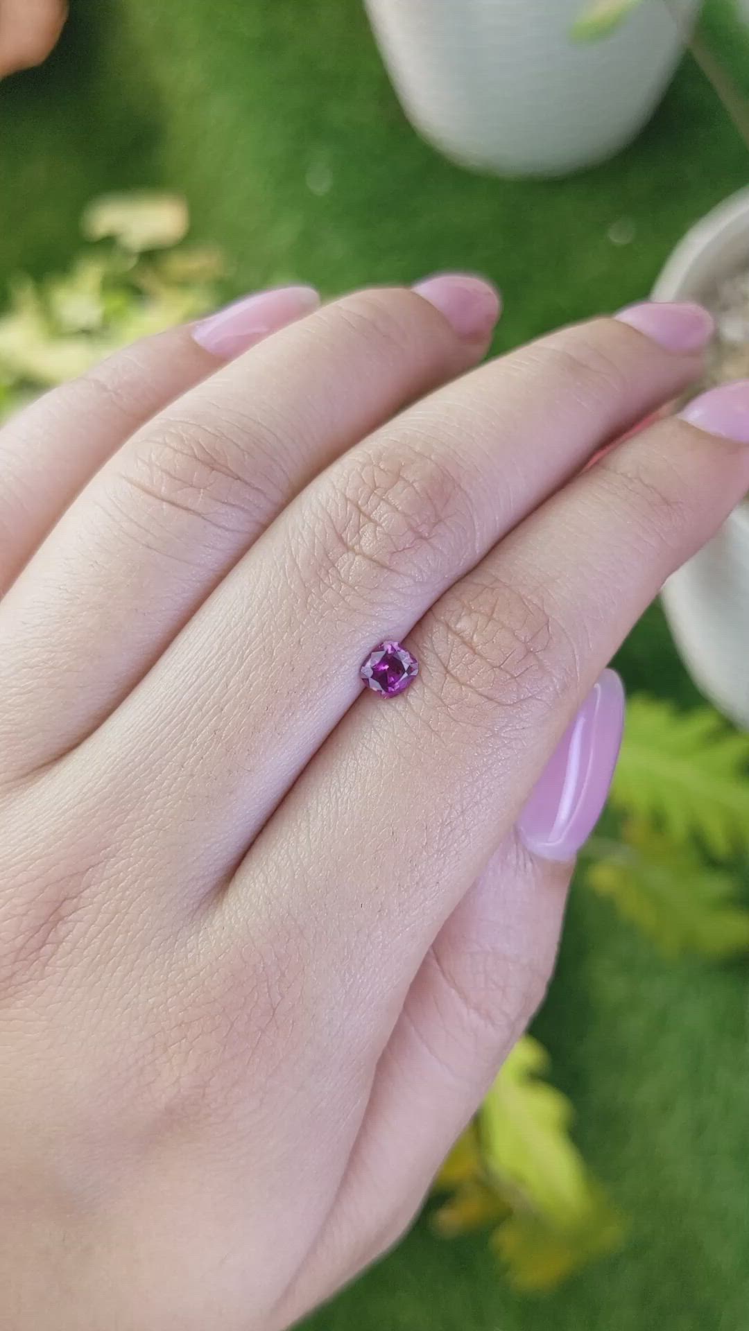 0.53 Ct. Pinkish Purple Garnet from Ceylon (Sri Lanka) Size Video