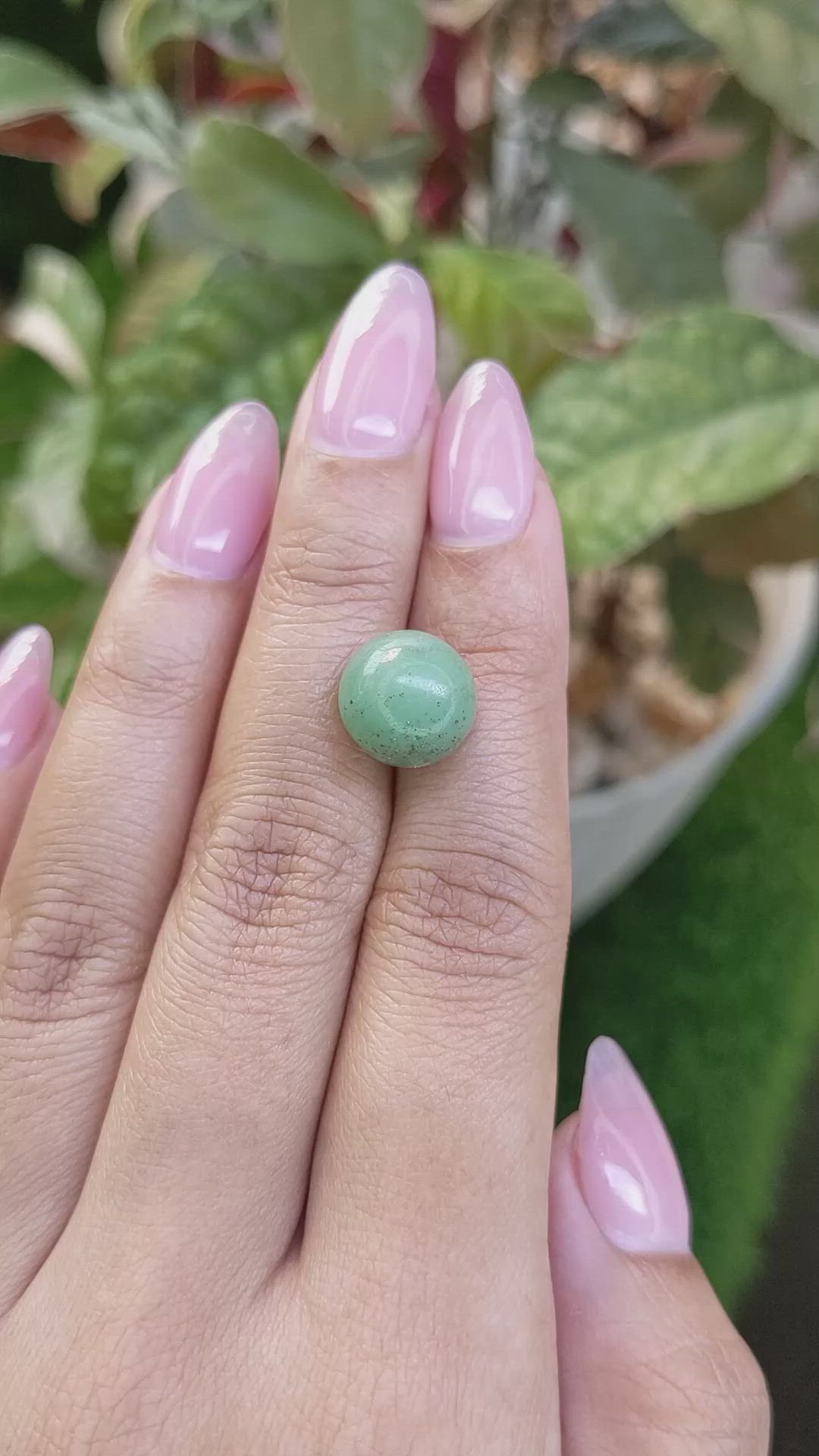 9.69 Ct. Bluish Green Jade from Burma (Myanmar) Size Video