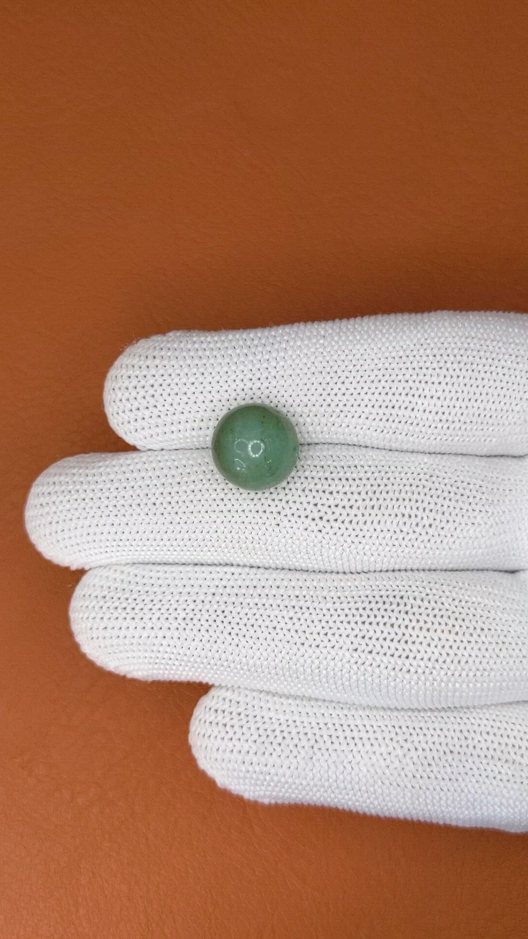 9.69 Ct. Bluish Green Jade from Burma (Myanmar) Size Video