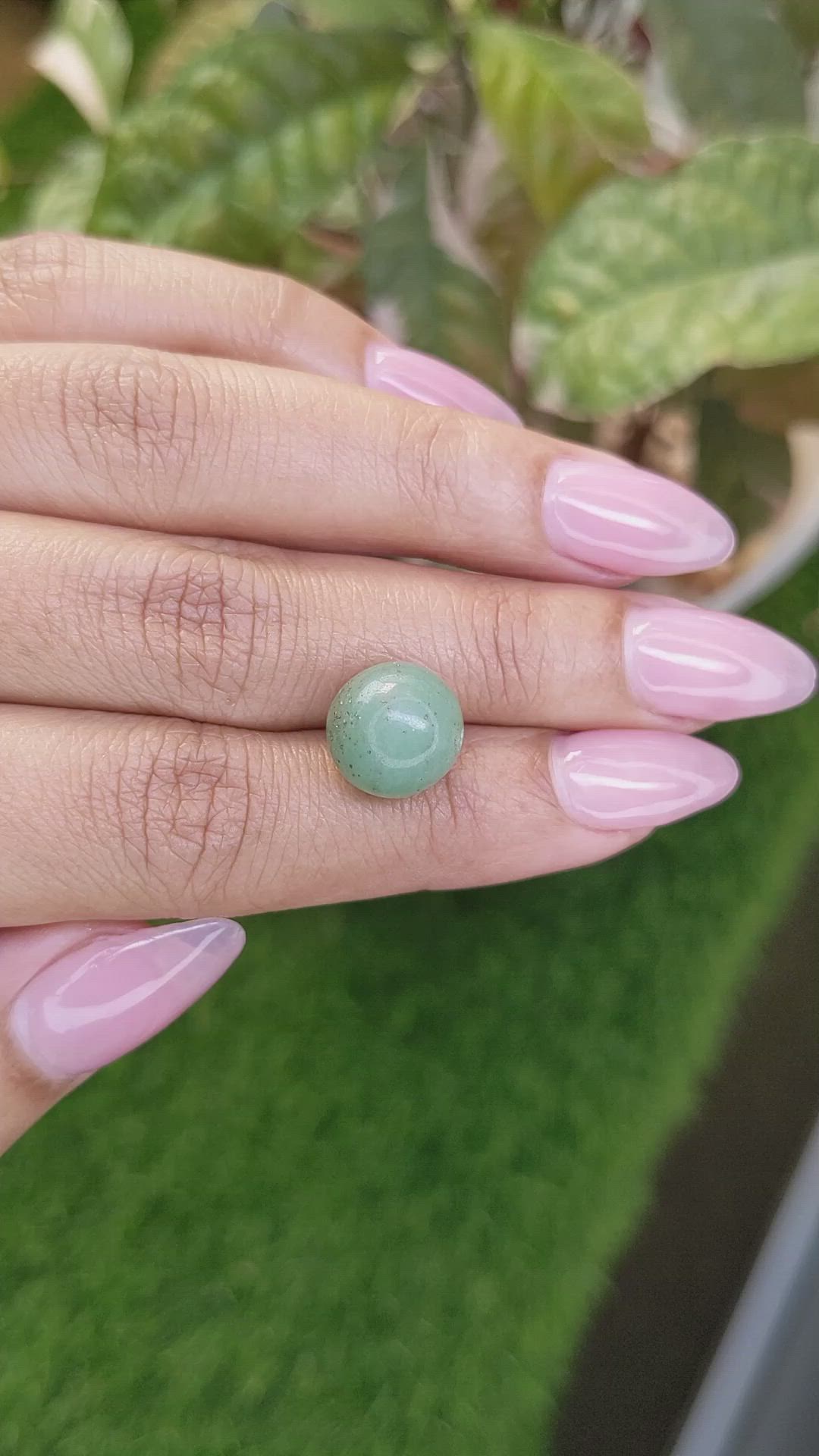 9.69 Ct. Bluish Green Jade from Burma (Myanmar) Size Video