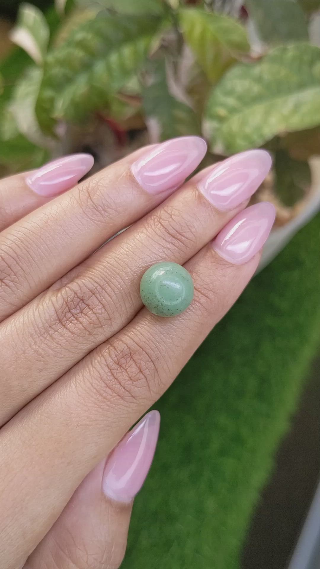 9.69 Ct. Bluish Green Jade from Burma (Myanmar) Size Video