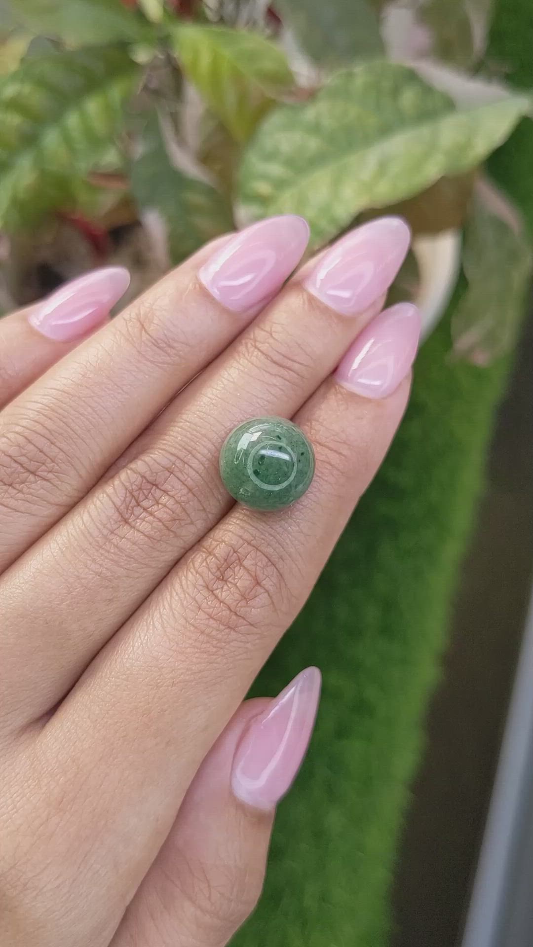 13.18 Ct. Bluish Green Jade from Burma (Myanmar) Size Video