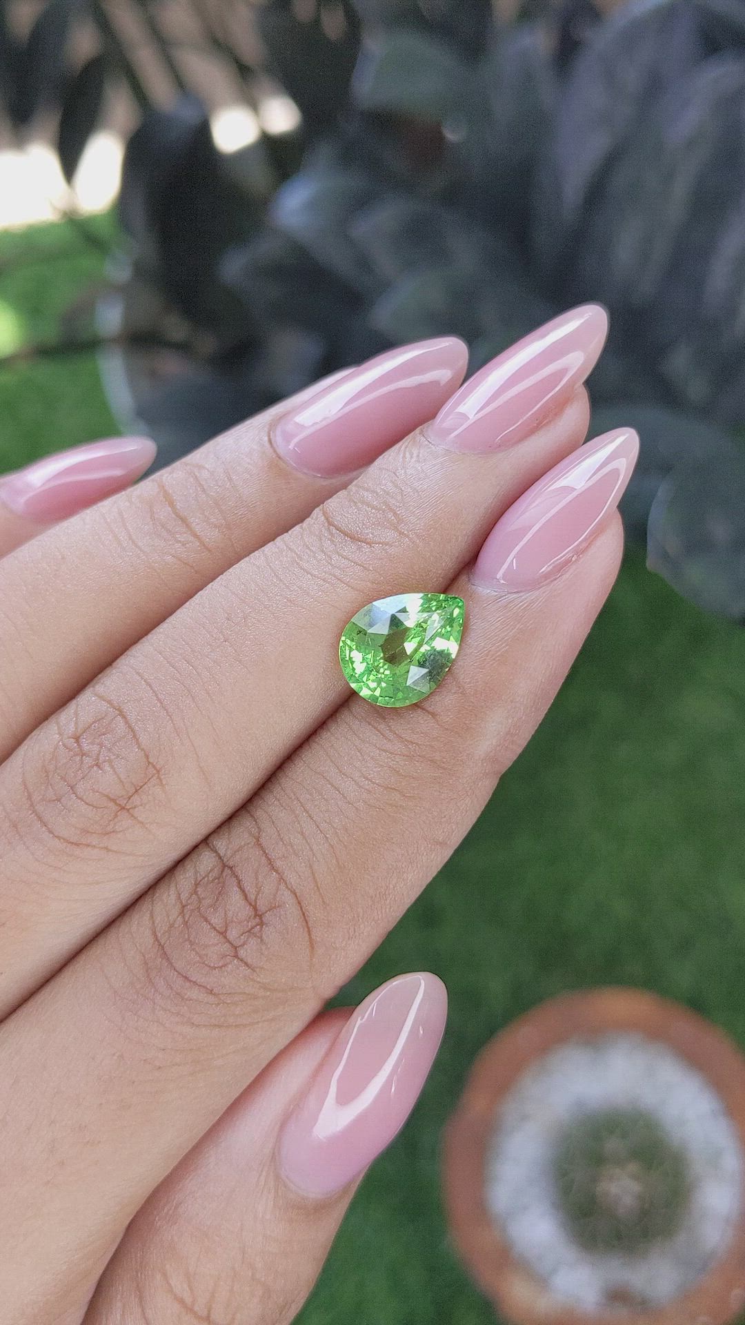 3.07 Ct. Tsavorite Garnet from Tanzania Size Video