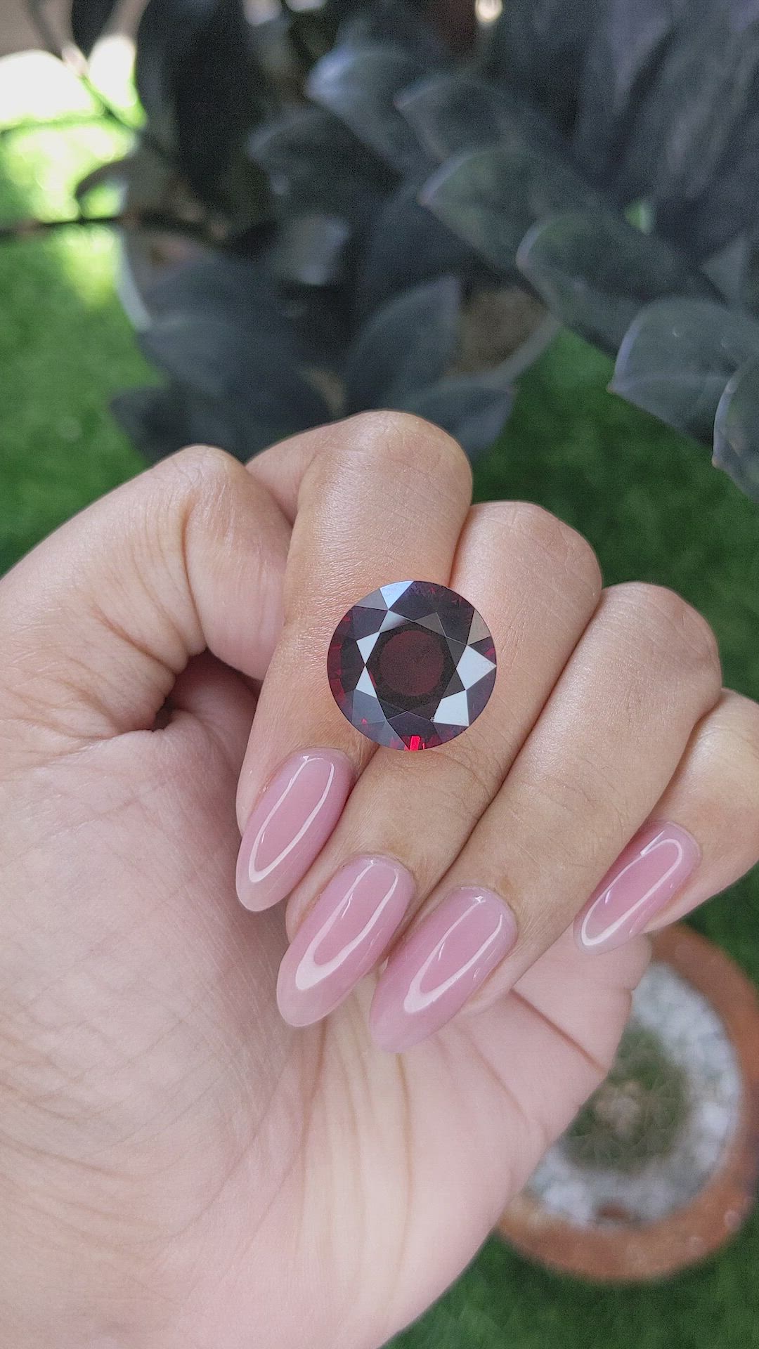 18.07 Ct. Red Garnet from Ceylon (Sri Lanka) Size Video