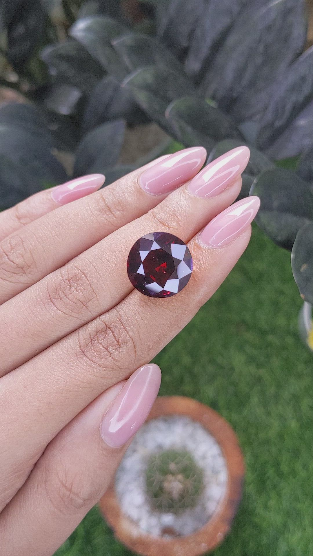 16.79 Ct. Red Garnet from Ceylon (Sri Lanka) Size Video