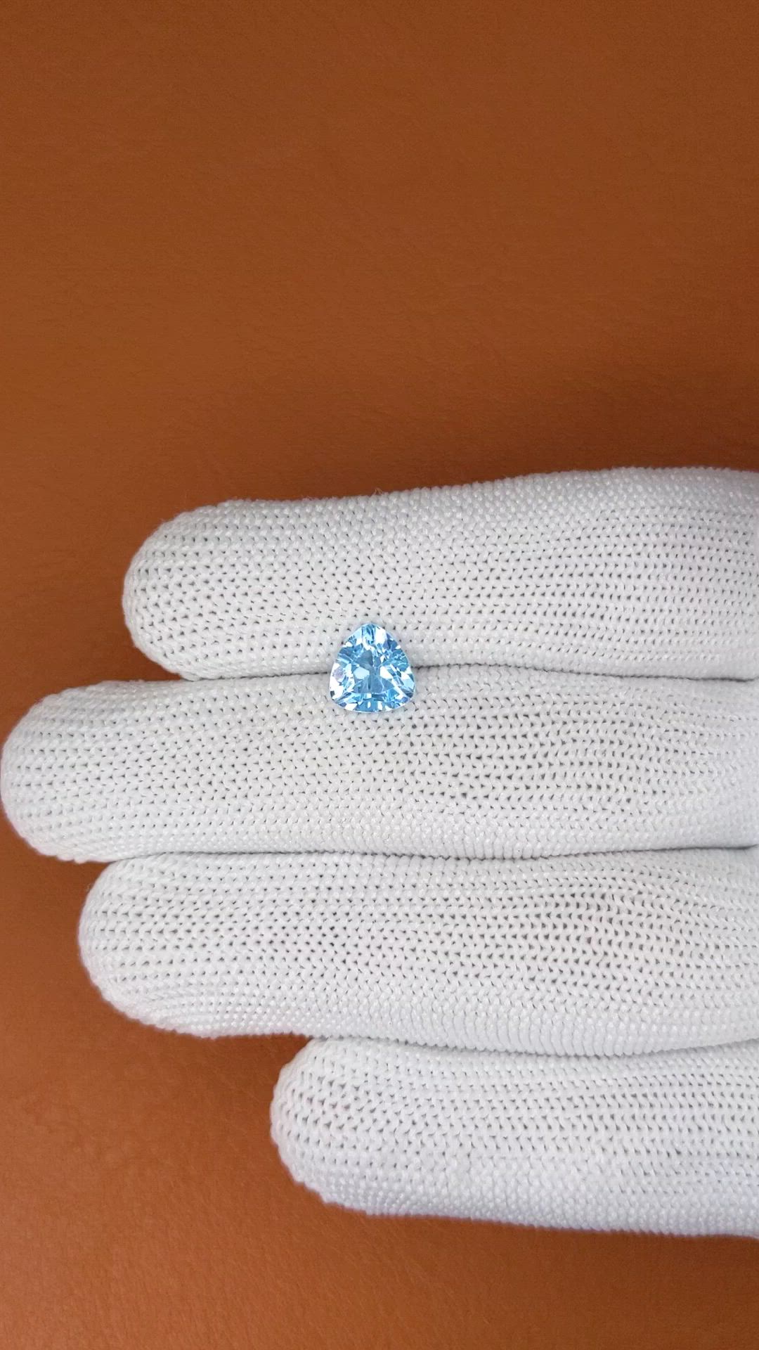 2.08 Ct. Sky Blue Topaz from Brazil Size Video