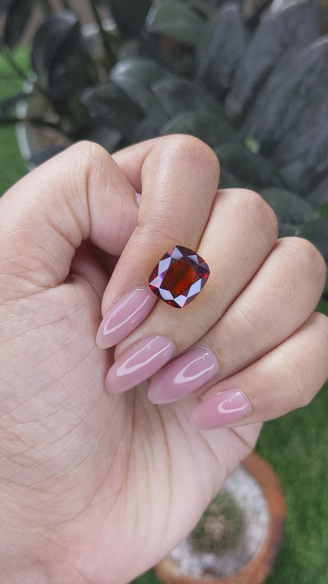 6.43 Ct. Red Garnet from Ceylon (Sri Lanka) Size Video