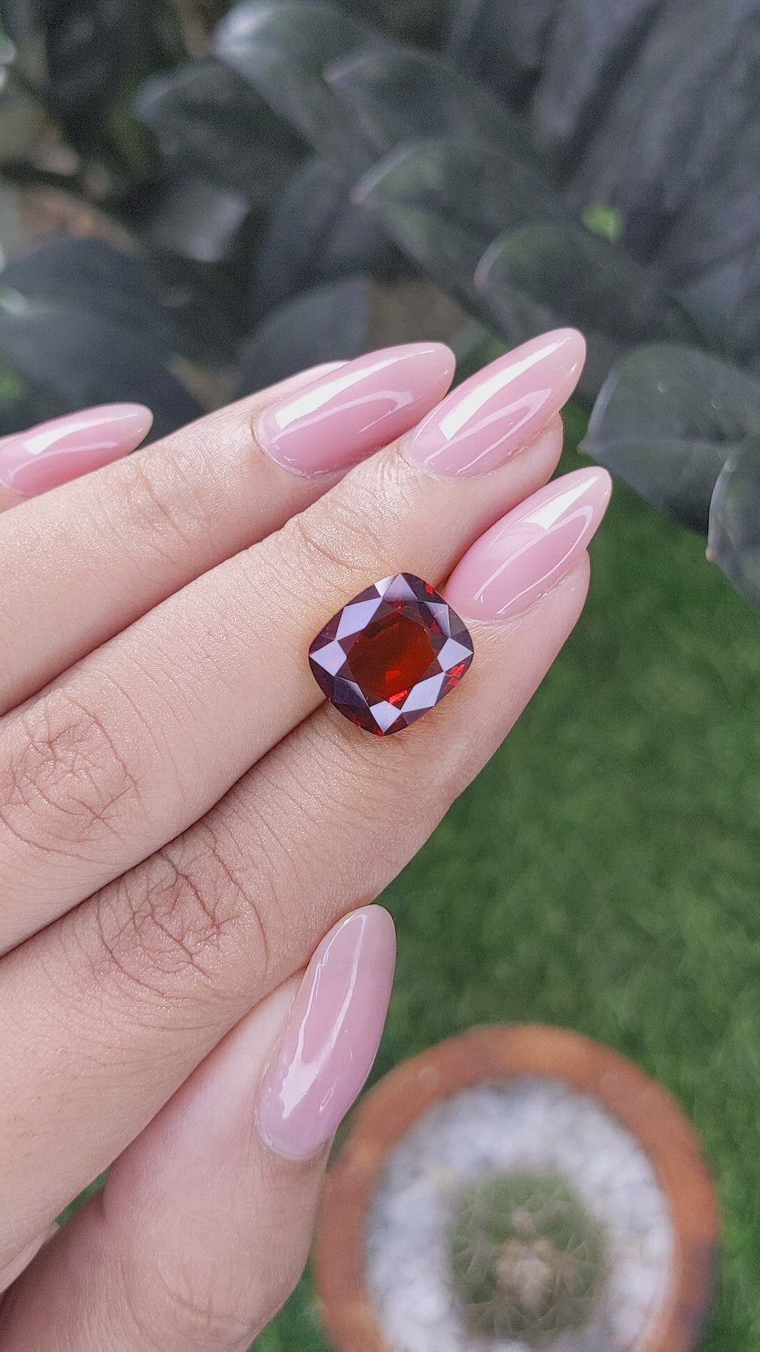 6.43 Ct. Red Garnet from Ceylon (Sri Lanka) Size Video