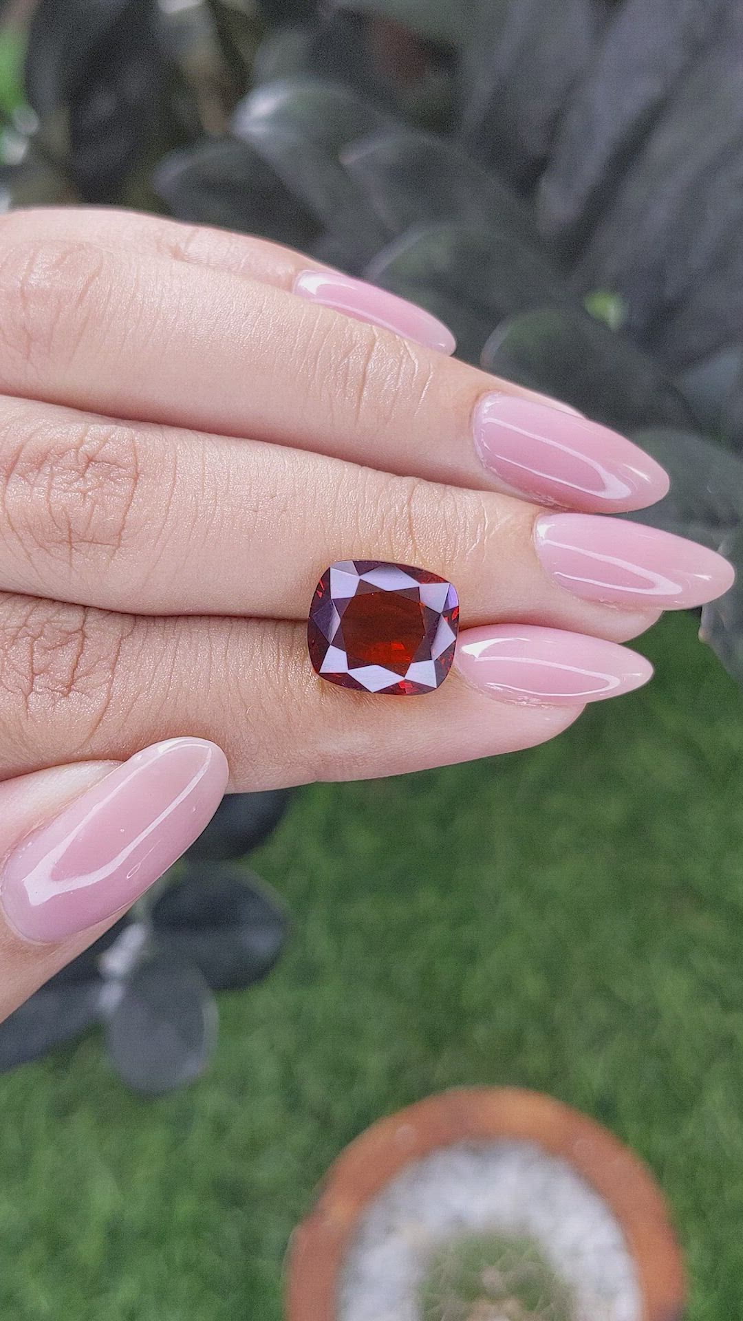 6.43 Ct. Red Garnet from Ceylon (Sri Lanka) Size Video