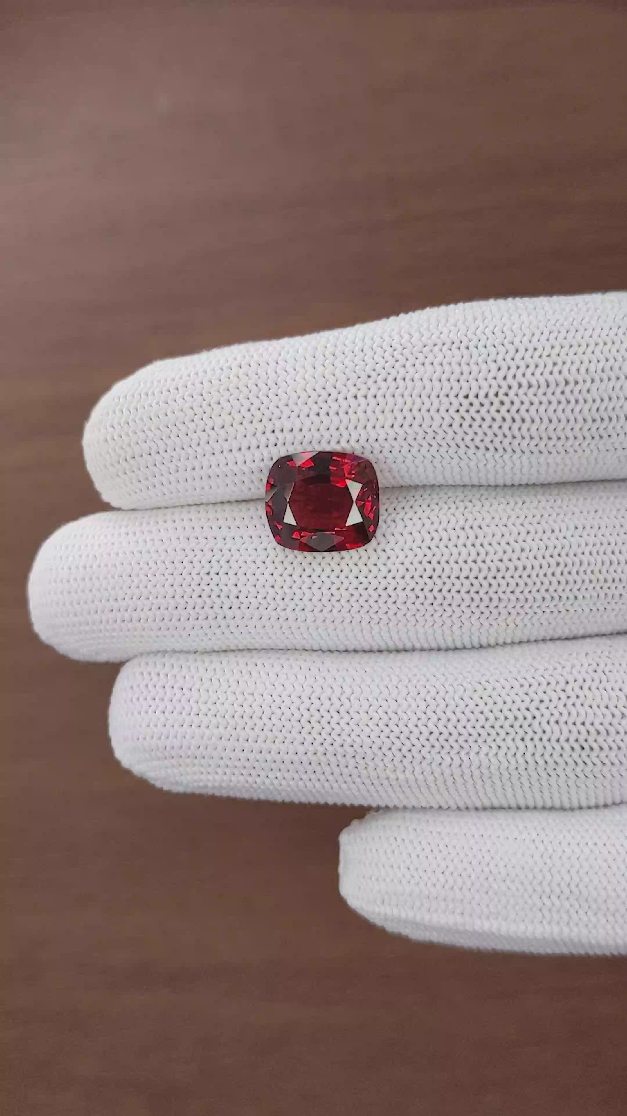 6.43 Ct. Red Garnet from Ceylon (Sri Lanka) Size Video