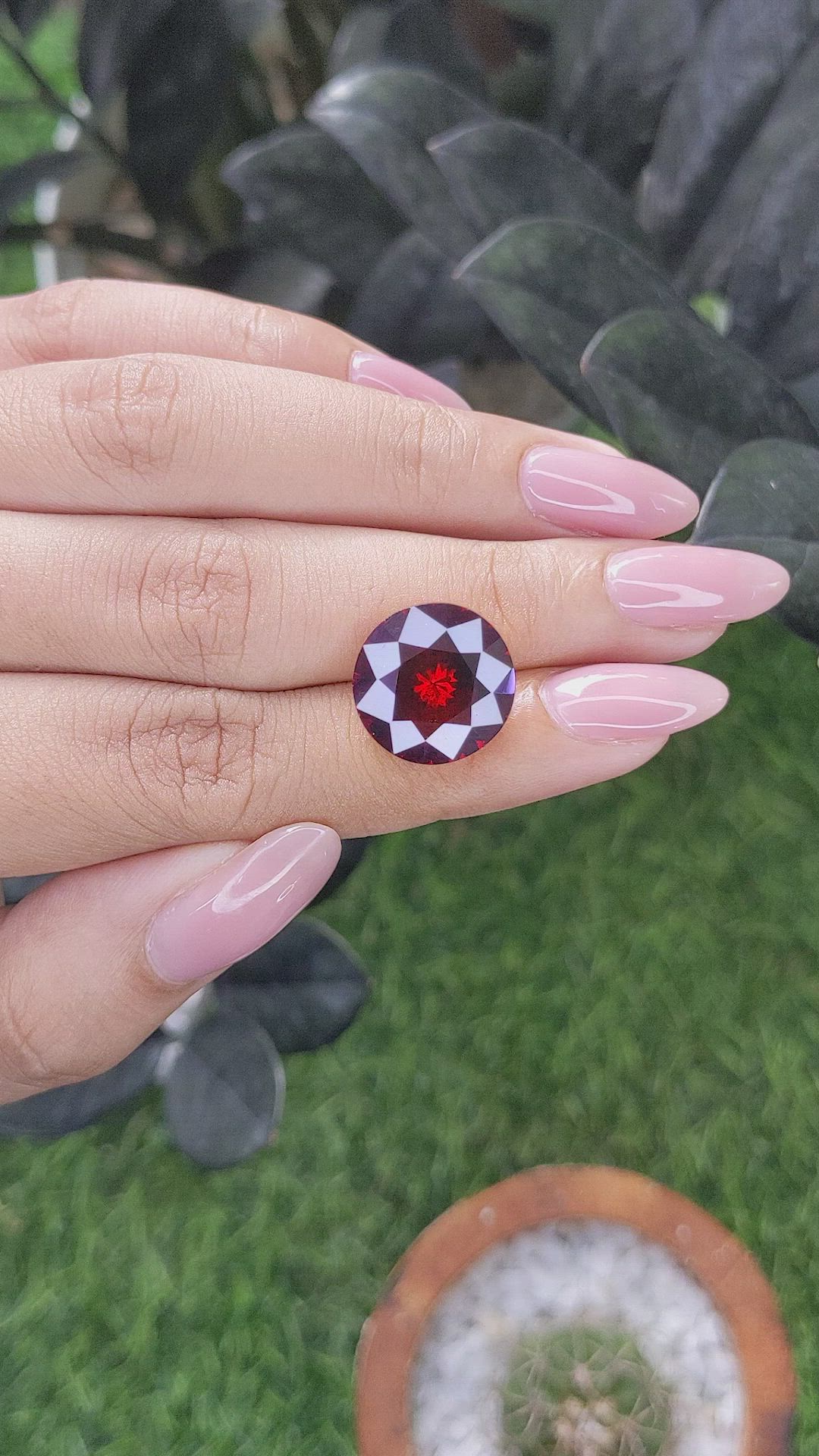 11.48 Ct. Red Garnet from Ceylon (Sri Lanka) Size Video